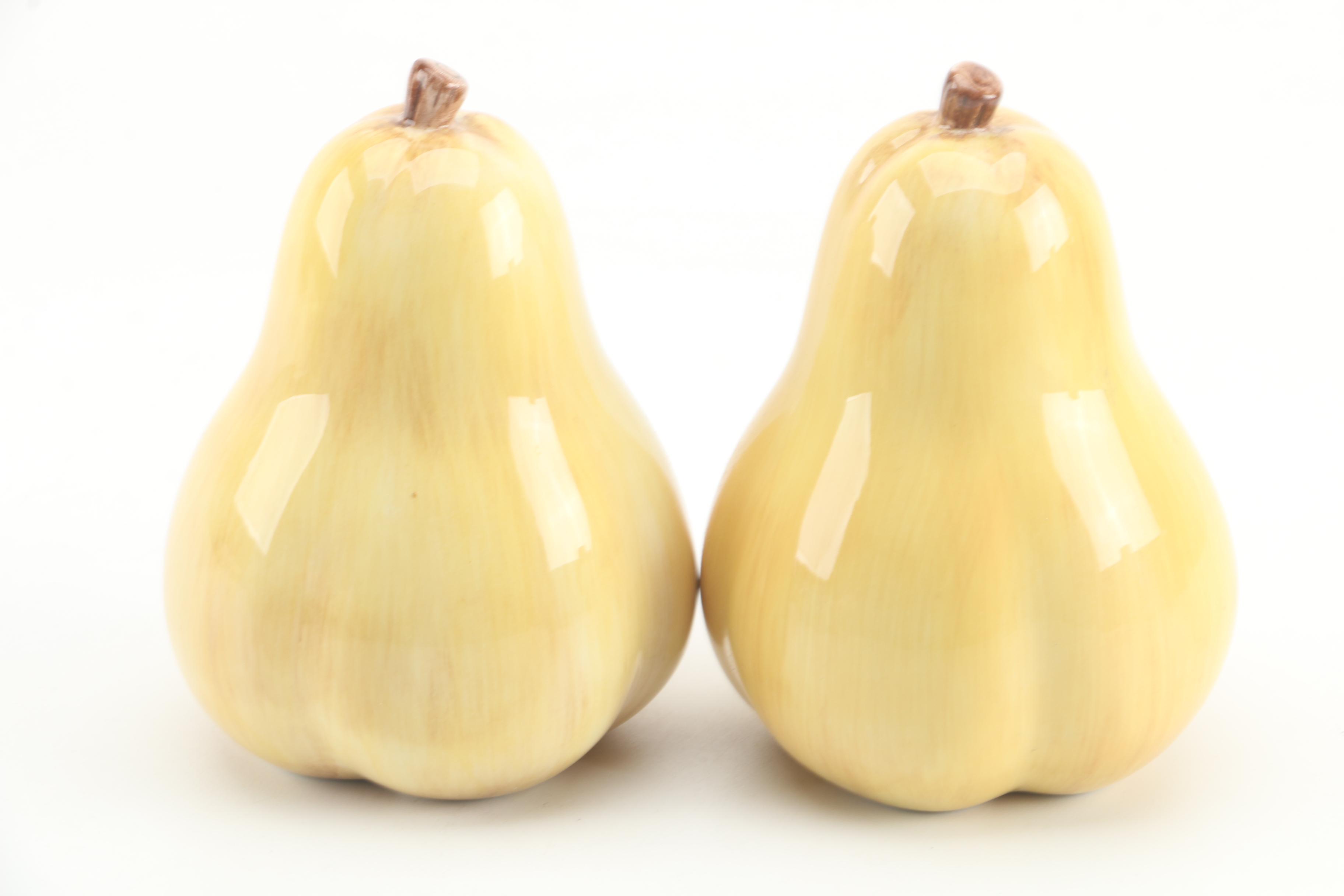 Decorative Glass Bowl with Ceramic Fruit
