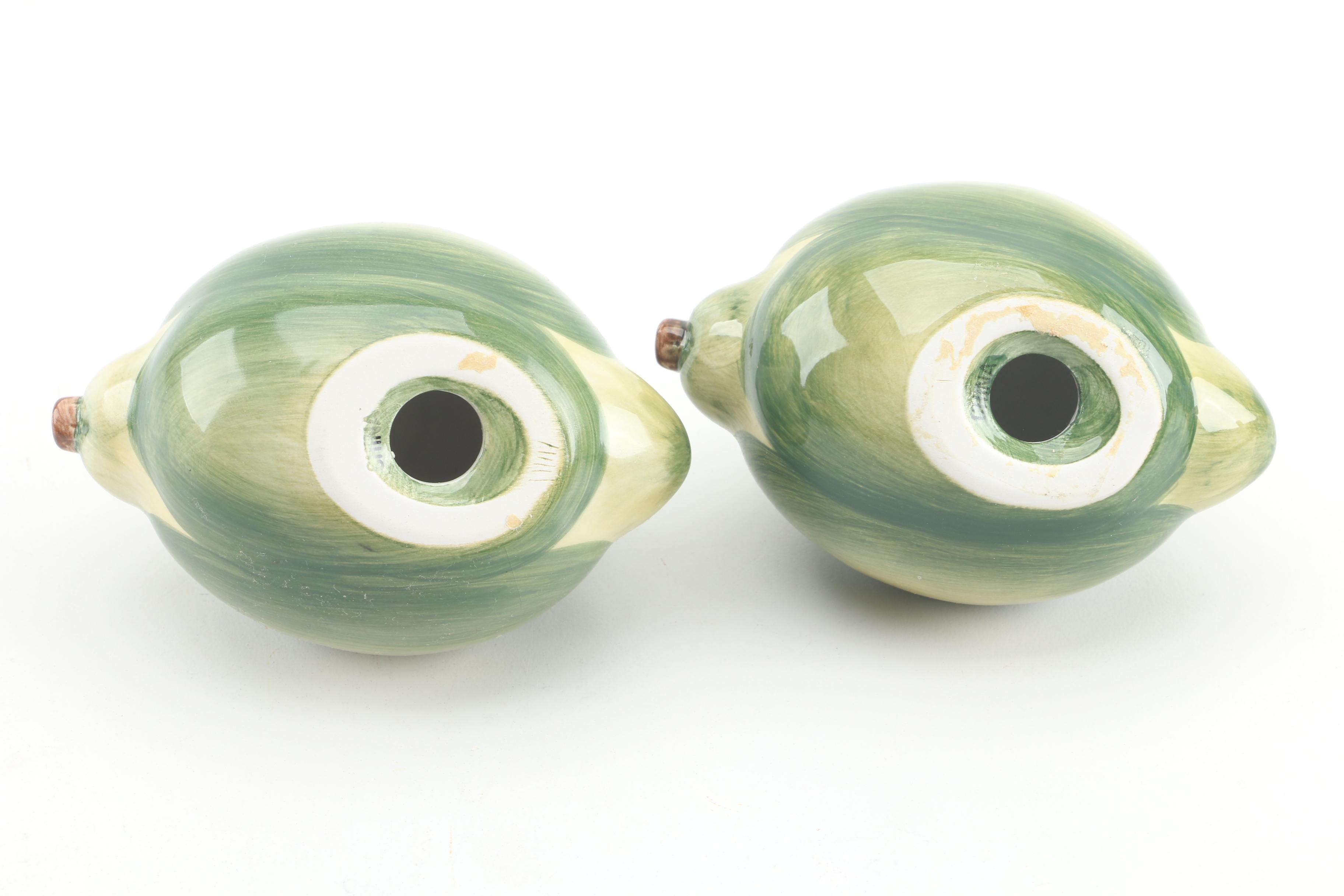 Decorative Glass Bowl with Ceramic Fruit