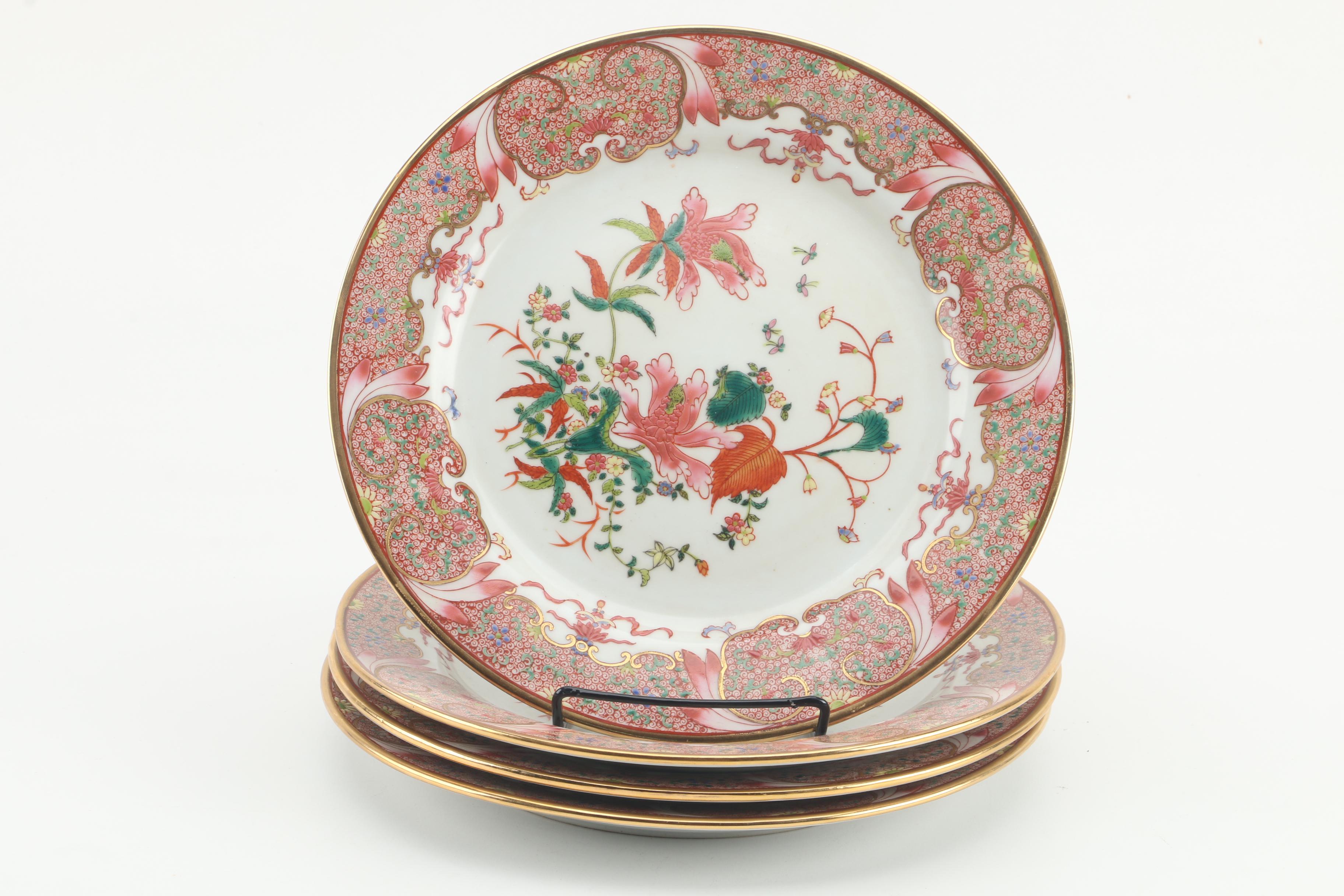 Chinese Hand-Embellished Decorative Floral-Themed Plates
