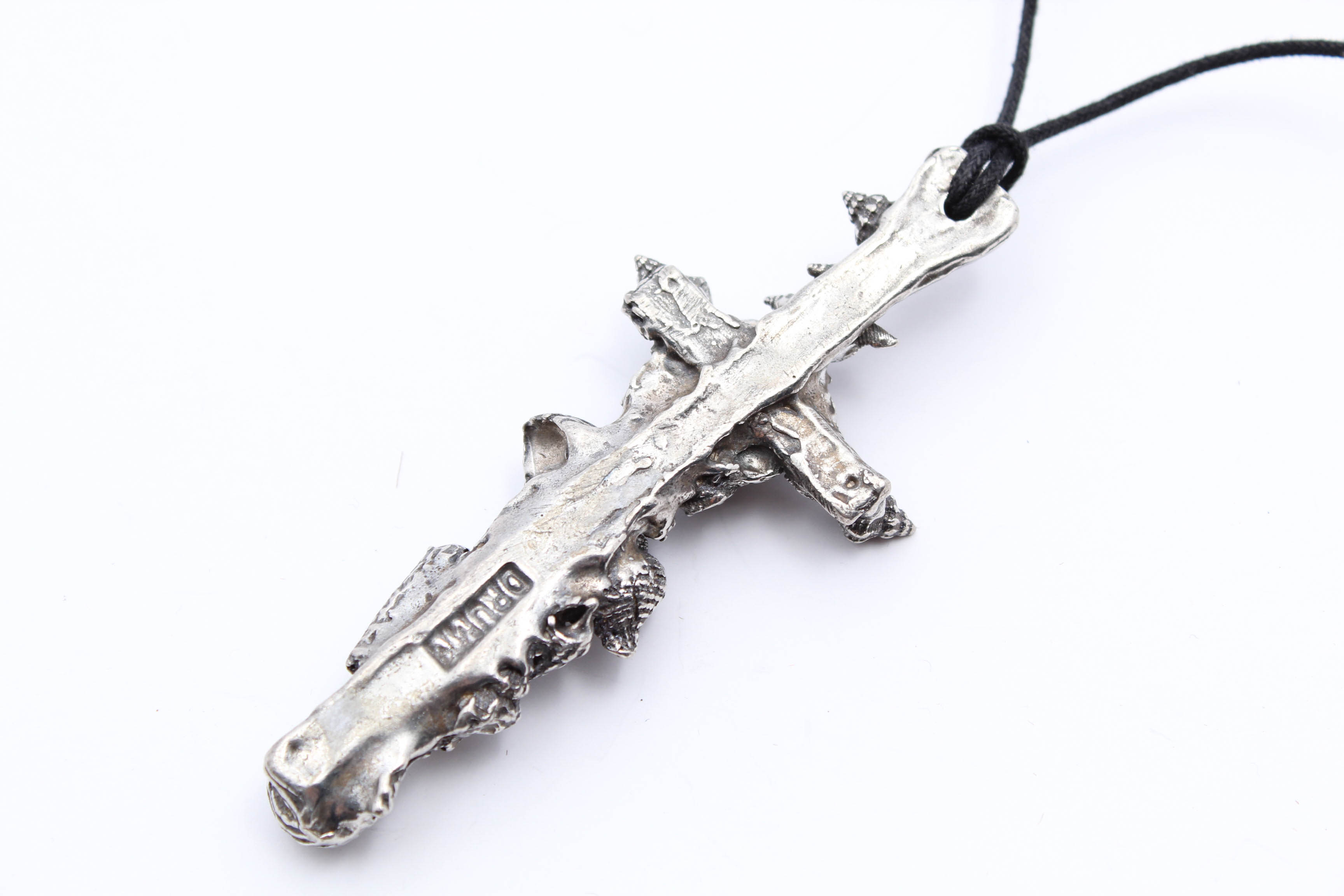 Don Drumm Aluminum Seashell Motif Cross Necklace