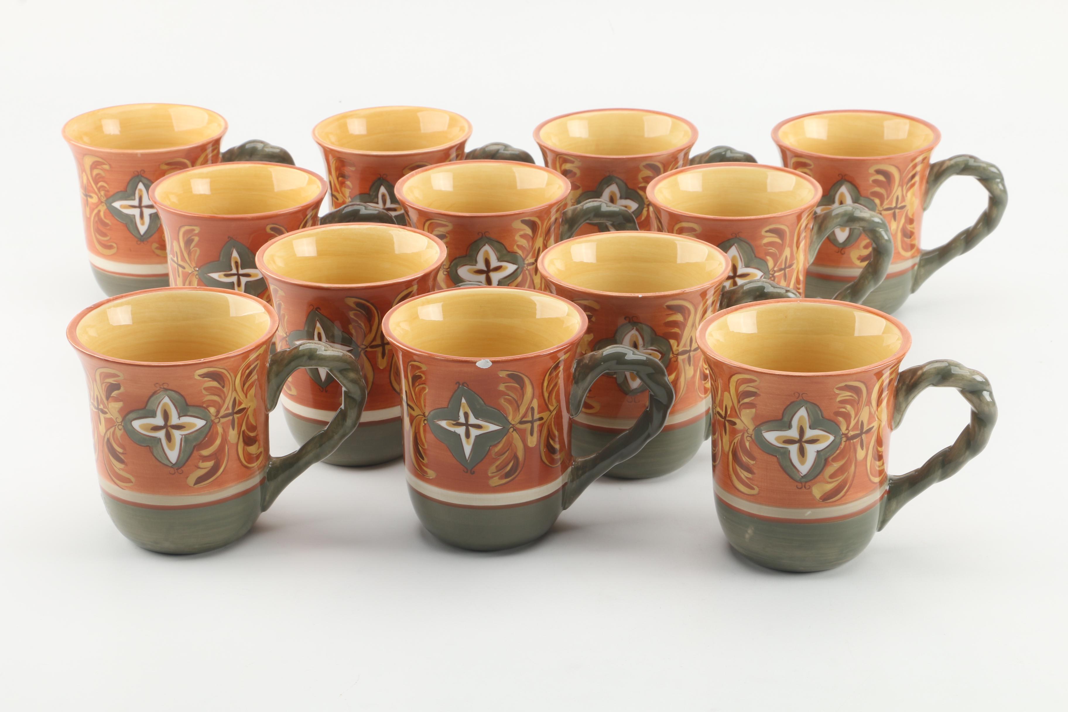 Artimino "Tuscan Countryside Sienna" Earthenware Mugs