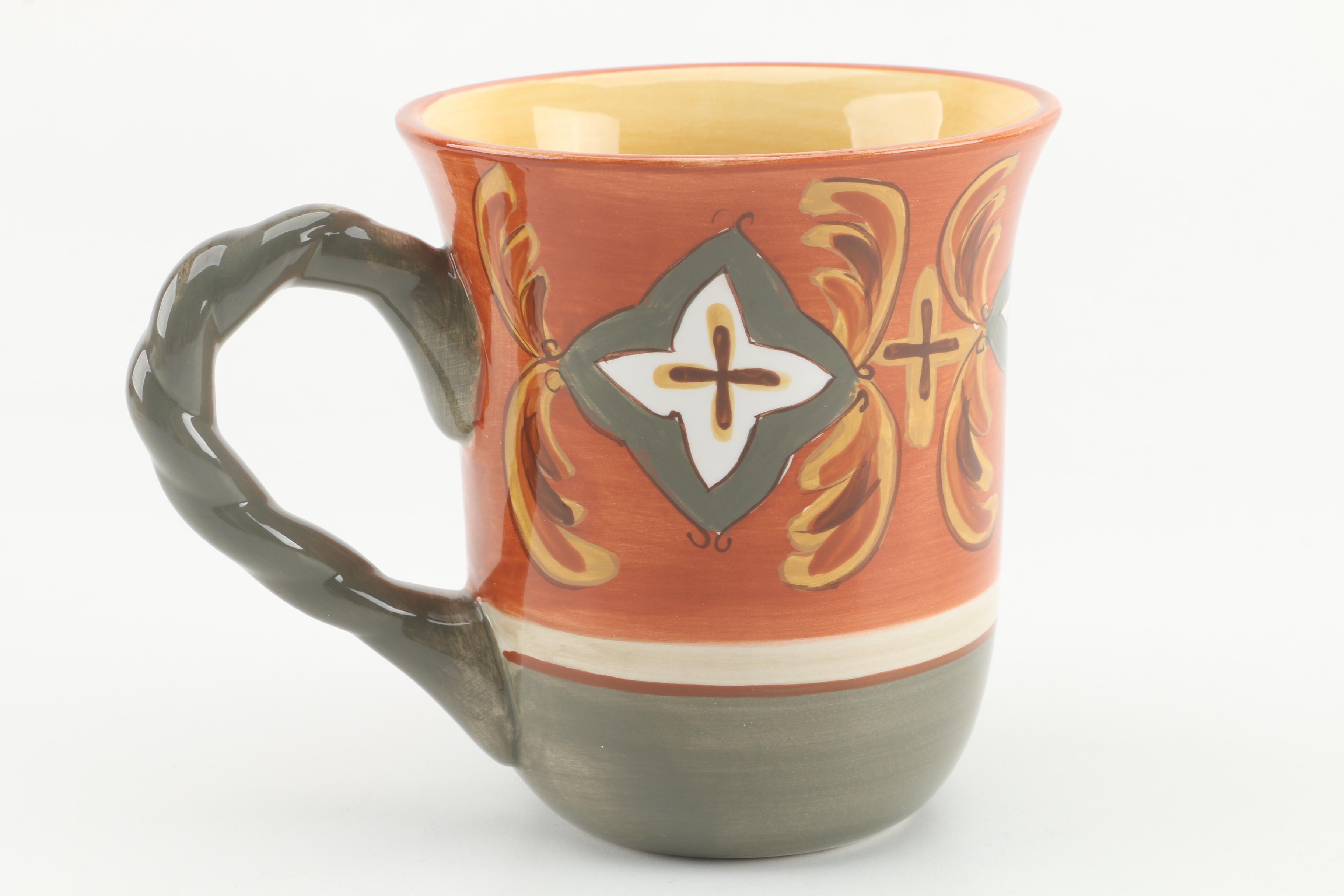 Artimino "Tuscan Countryside Sienna" Earthenware Mugs