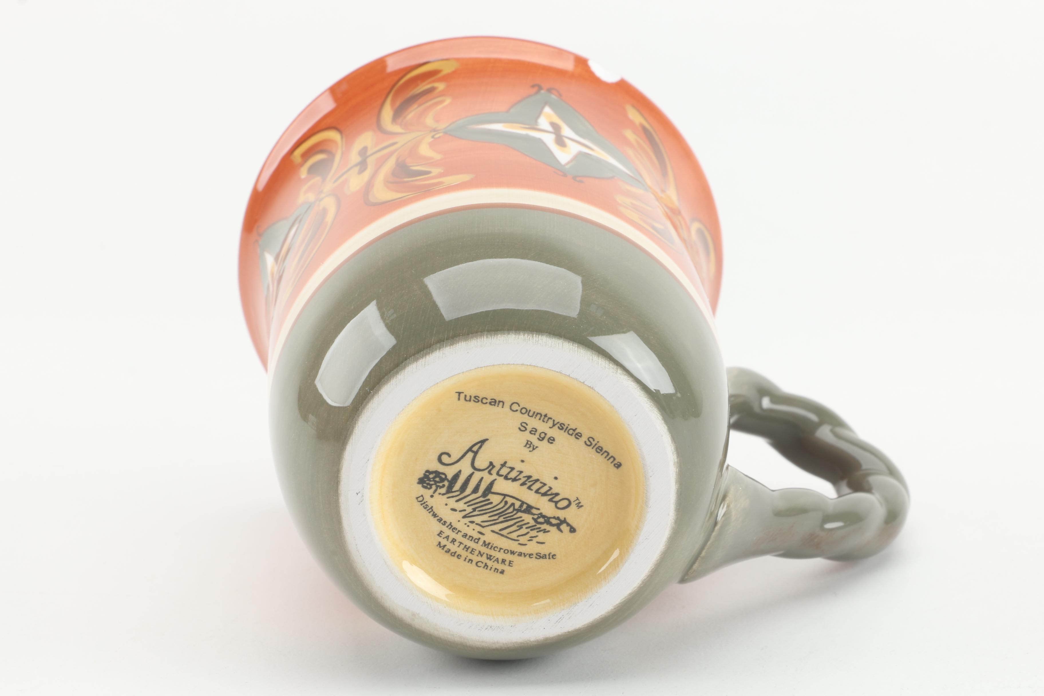 Artimino "Tuscan Countryside Sienna" Earthenware Mugs