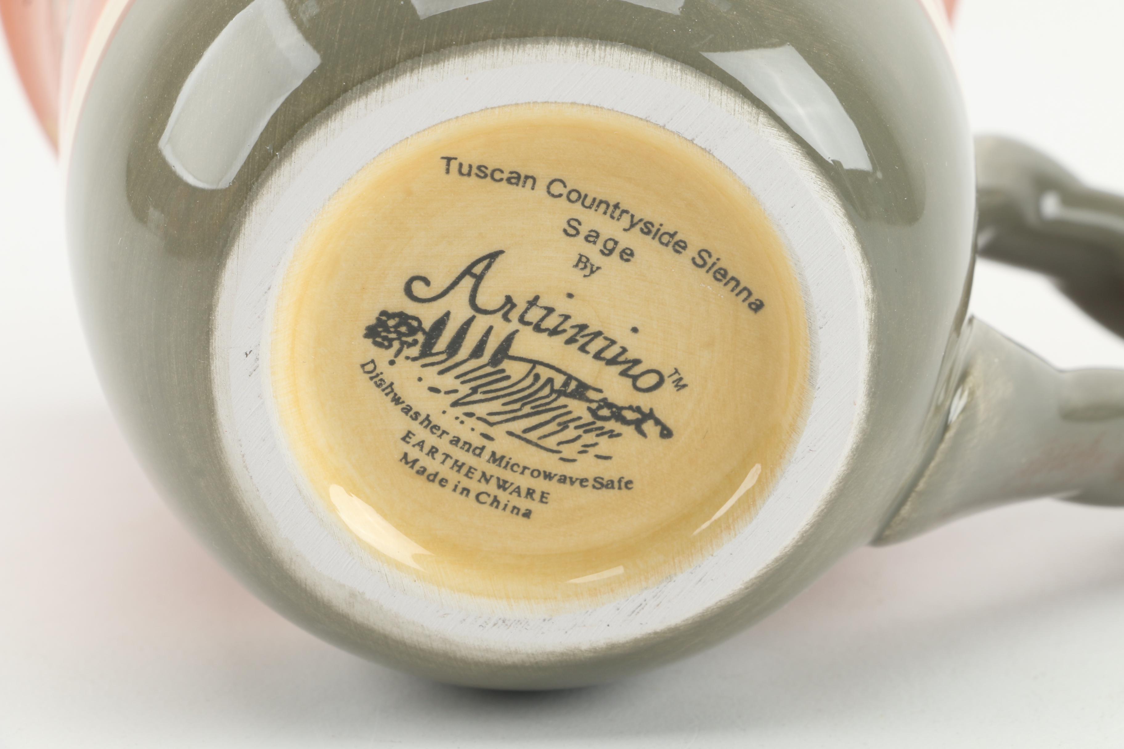 Artimino "Tuscan Countryside Sienna" Earthenware Mugs