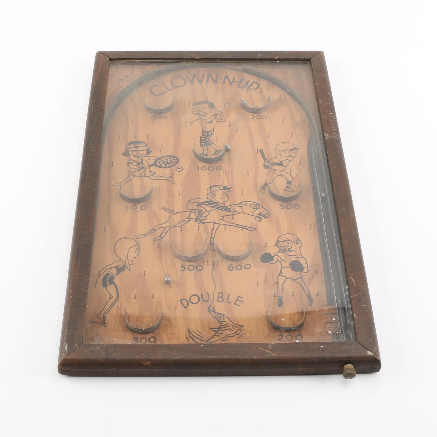 1930s "Clown-N-Up" Mechanical Pinball Bagatelle Game