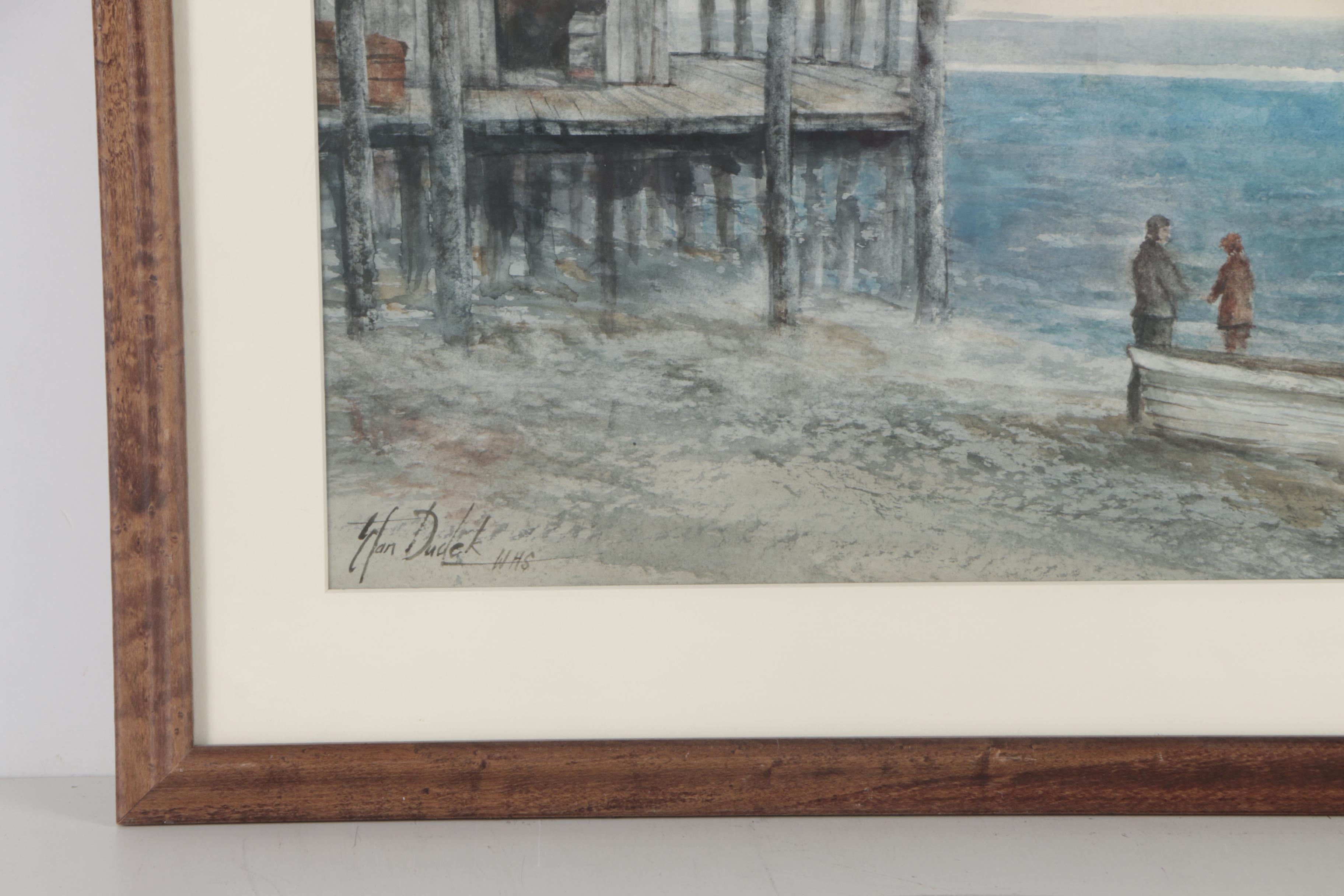 20th Century Stan Dudek Watercolor Painting