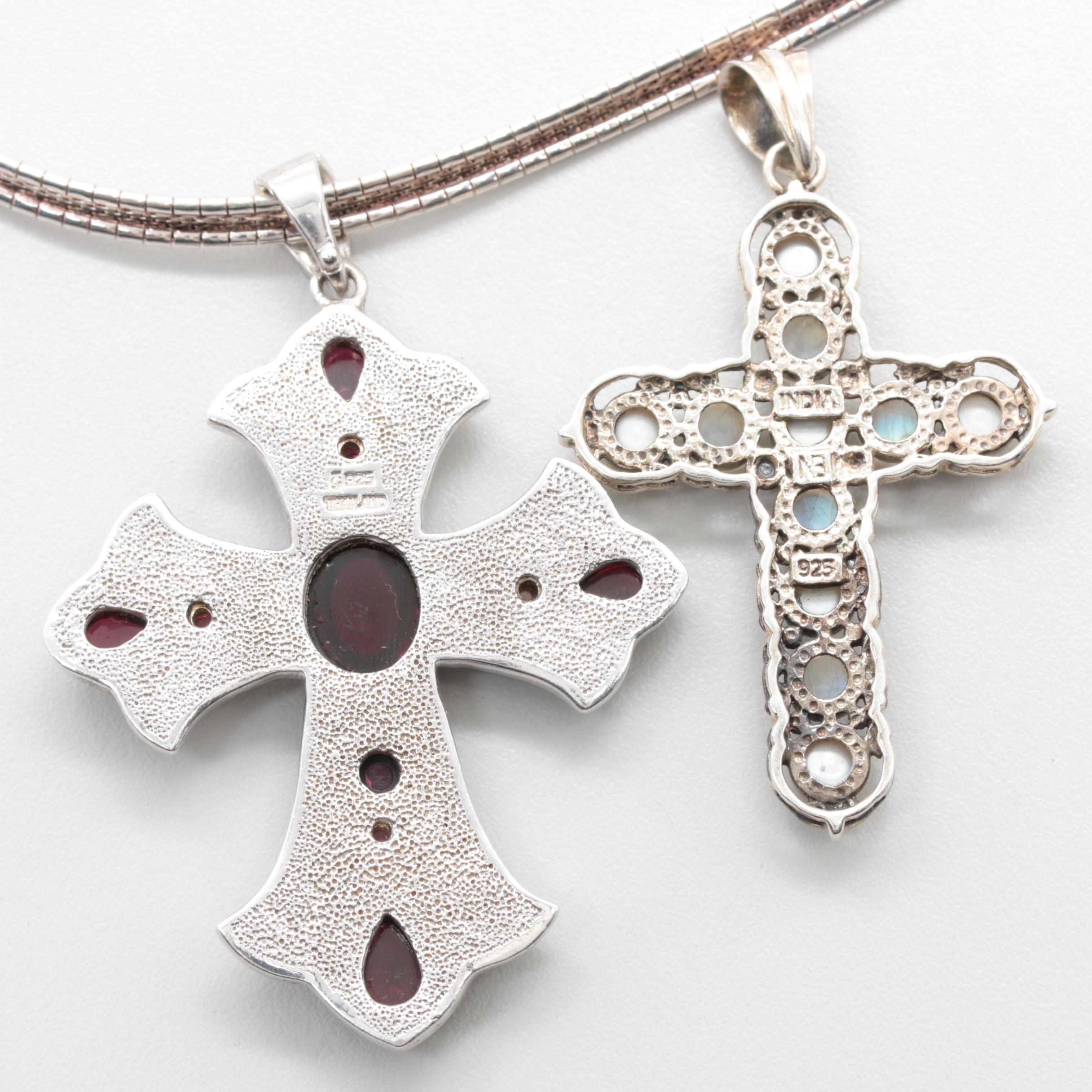 Sterling Gemstone Religious Pendant and Pendant Necklace Including Nicky Butler