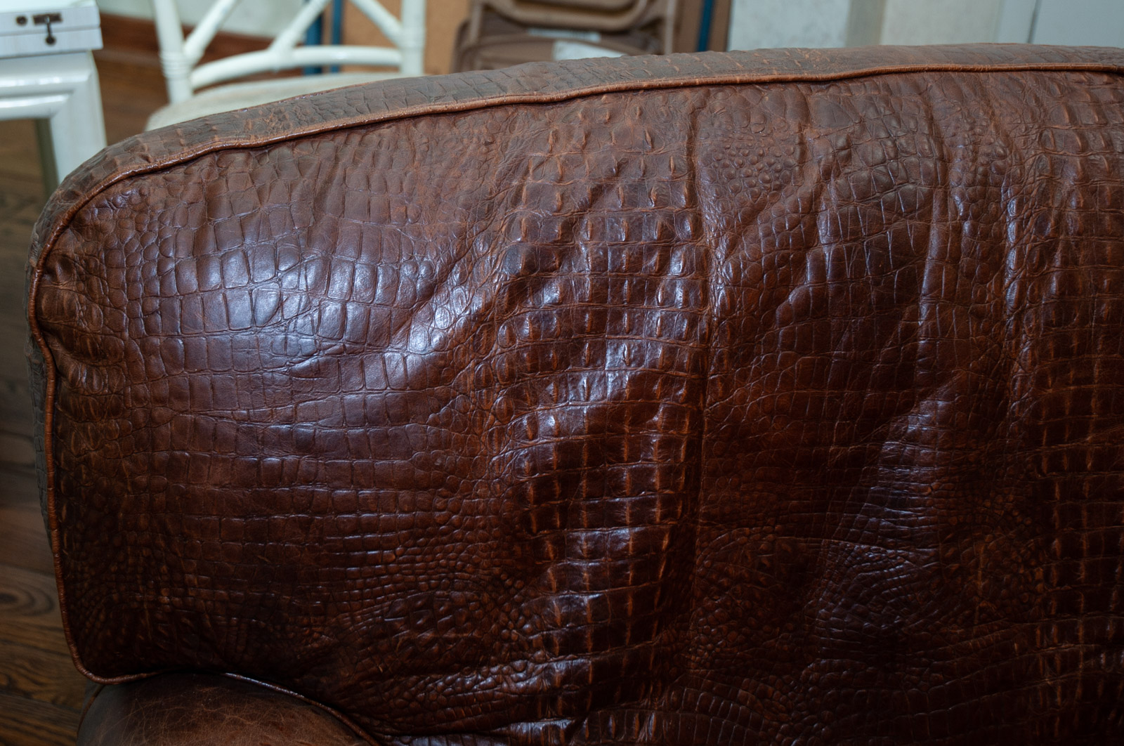 Alligator Style Embossed Leather Lounge chair