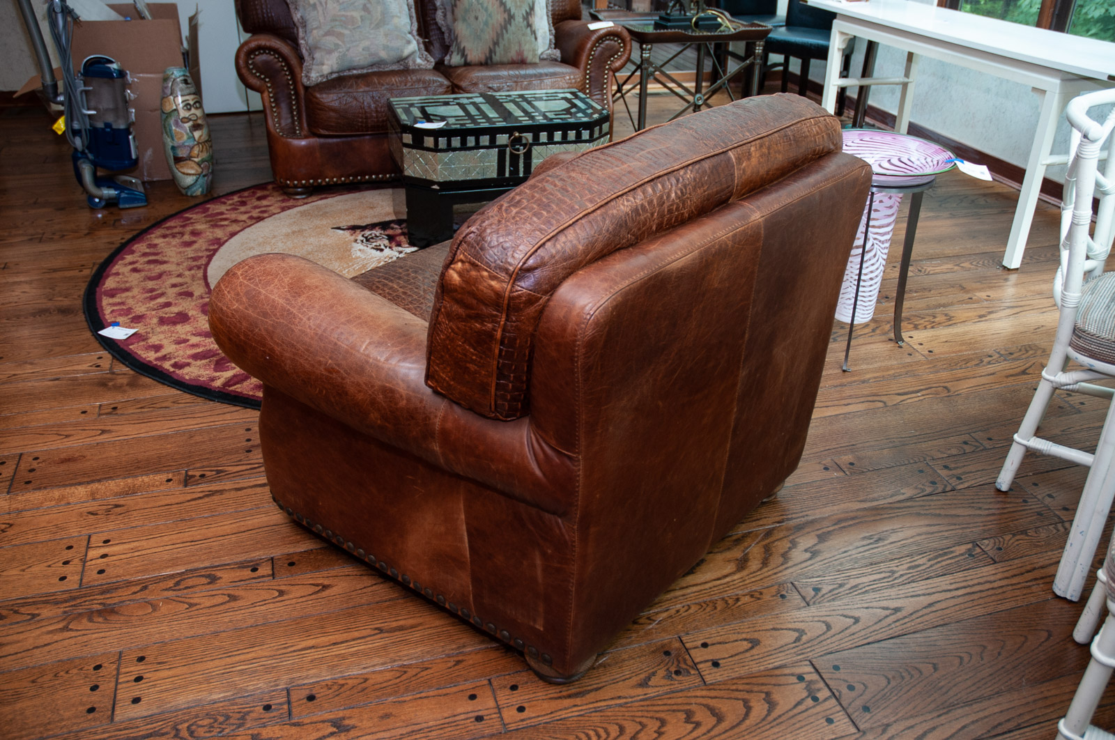 Alligator Style Embossed Leather Lounge chair