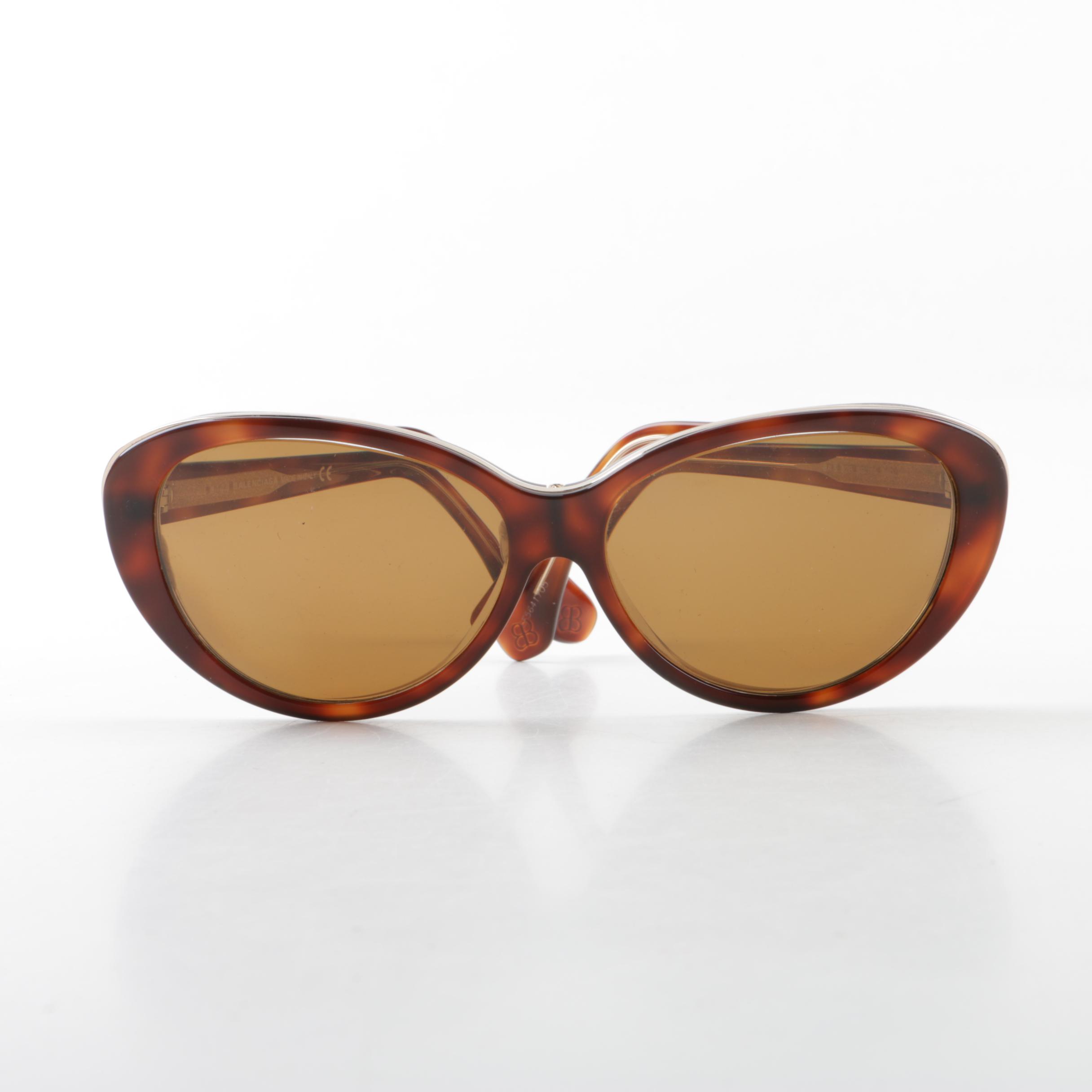 Balenciaga Tortoiseshell Style Cat Eye Polarized Prescription Sunglasses
