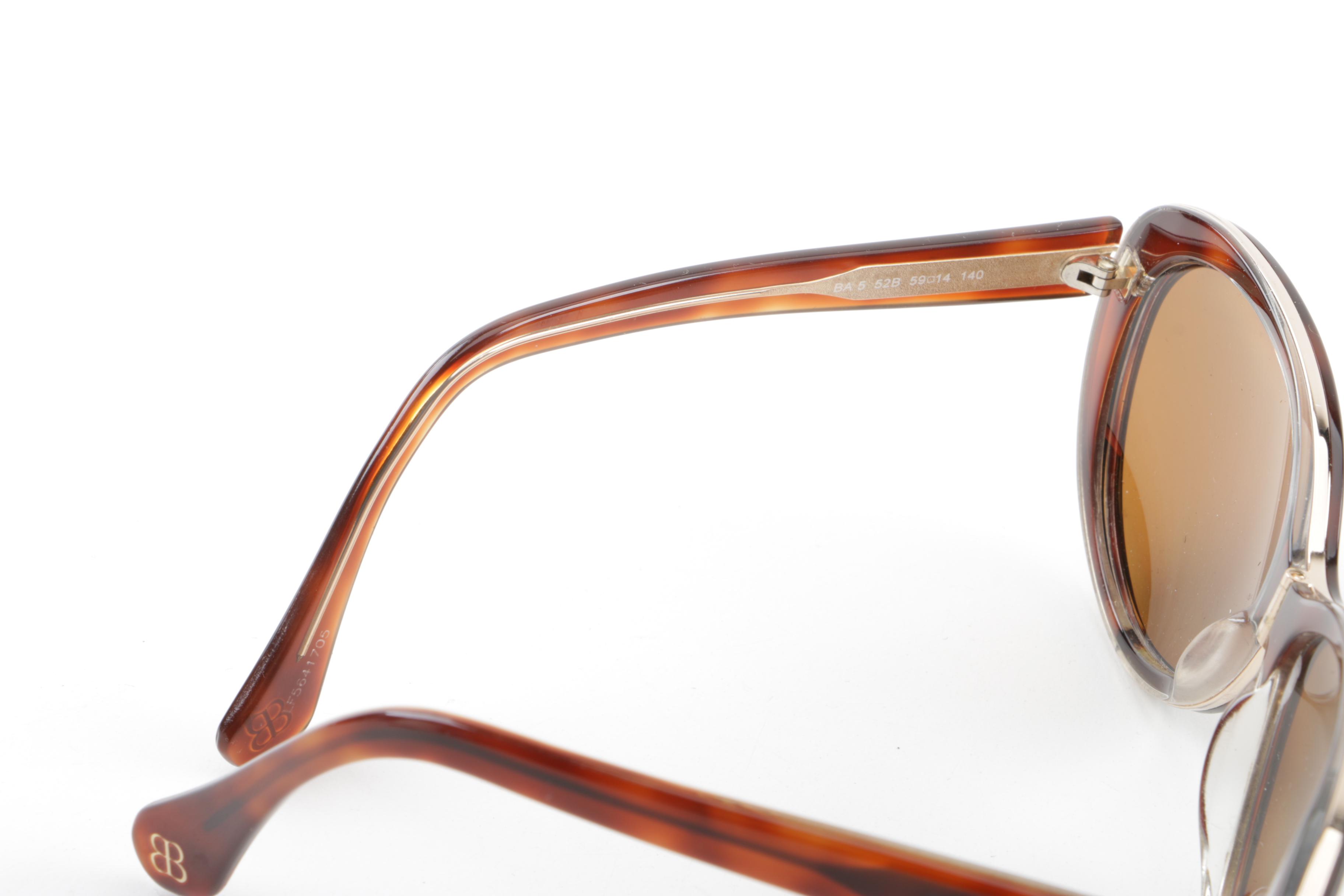 Balenciaga Tortoiseshell Style Cat Eye Polarized Prescription Sunglasses