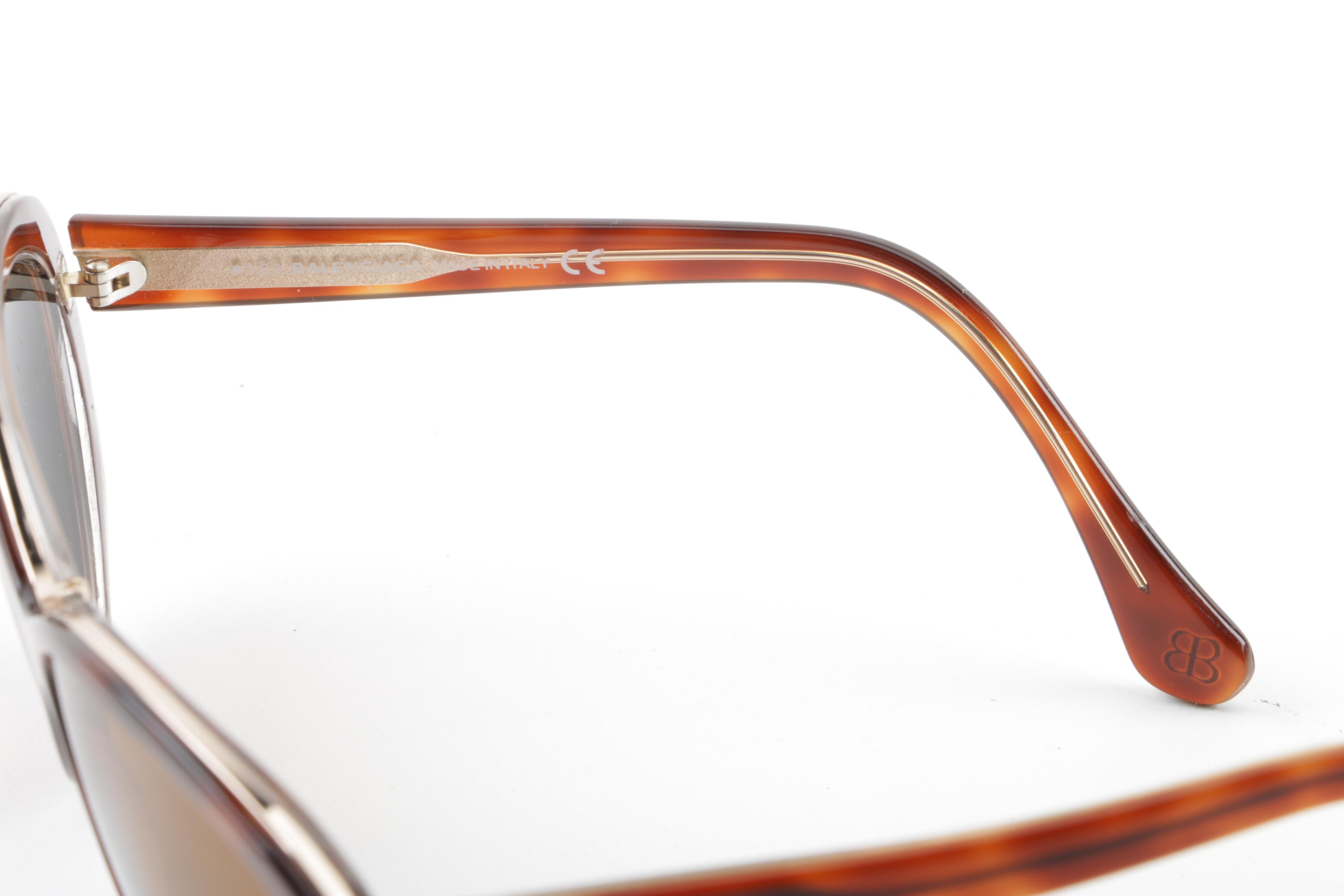 Balenciaga Tortoiseshell Style Cat Eye Polarized Prescription Sunglasses