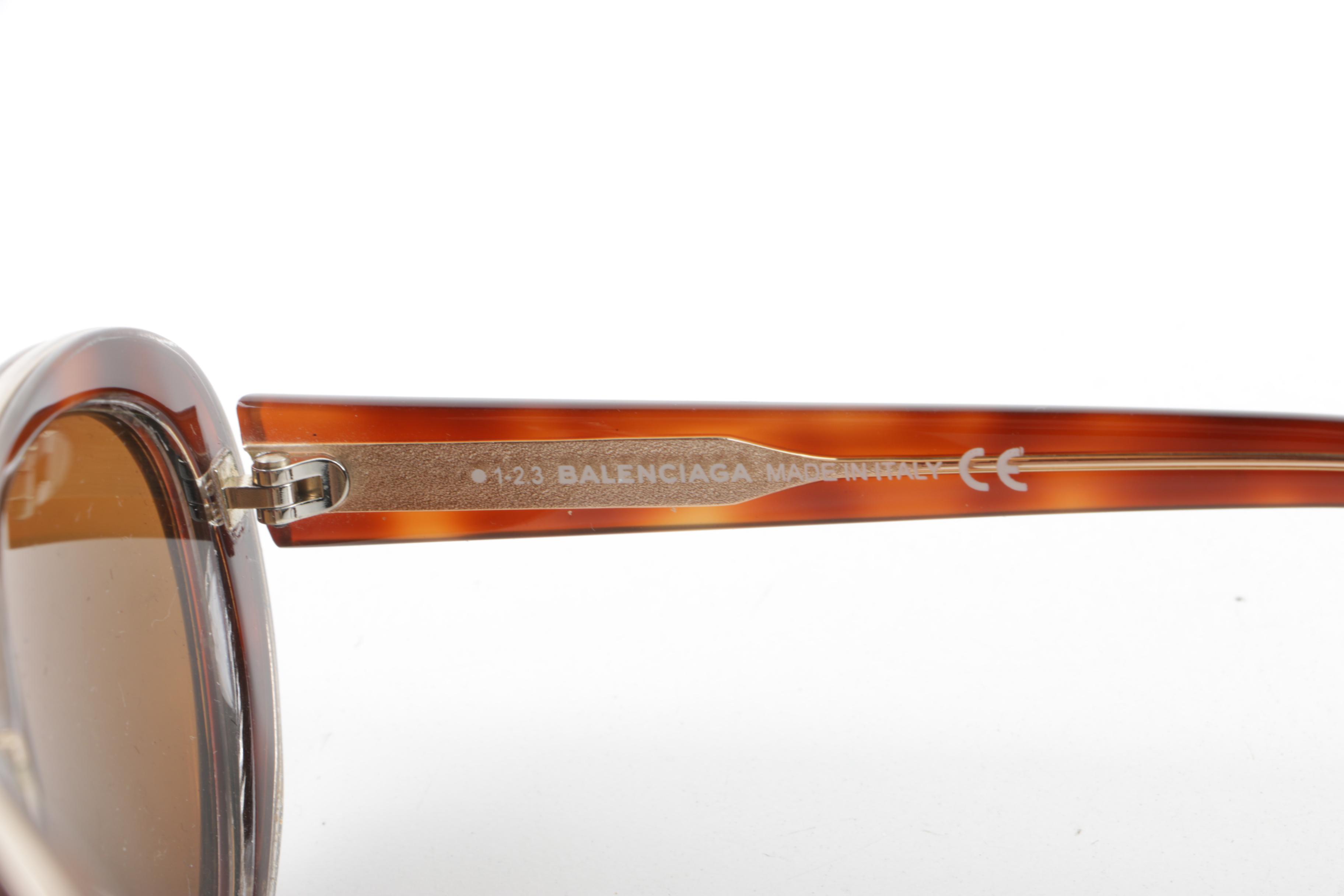 Balenciaga Tortoiseshell Style Cat Eye Polarized Prescription Sunglasses