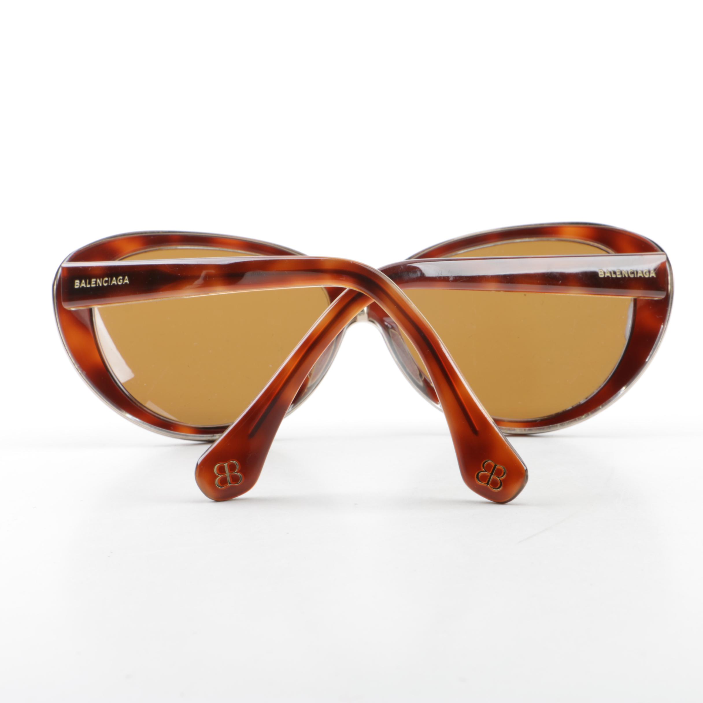 Balenciaga Tortoiseshell Style Cat Eye Polarized Prescription Sunglasses