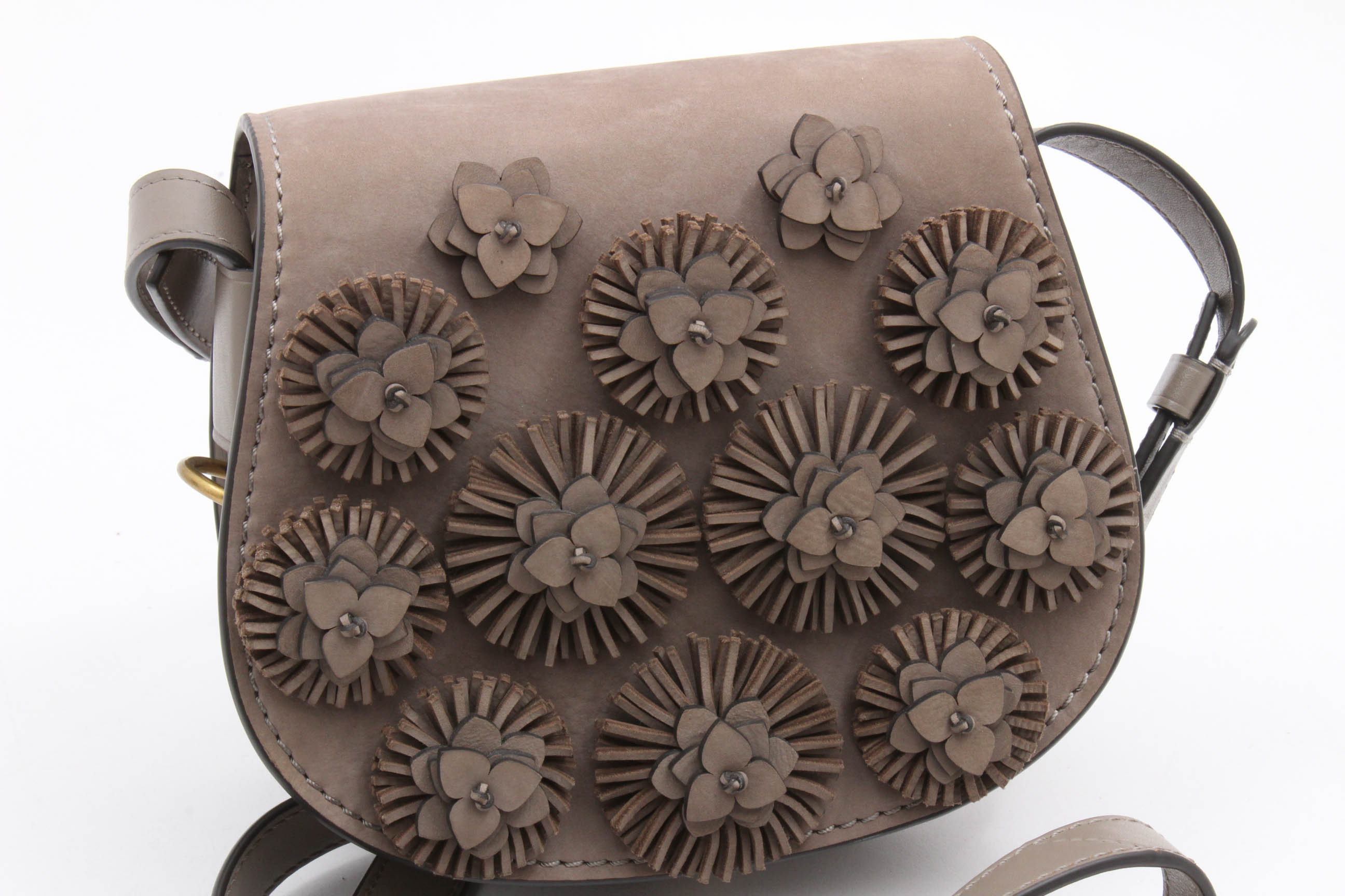 Tory Burch Embellished Suede Saddle Crossbody