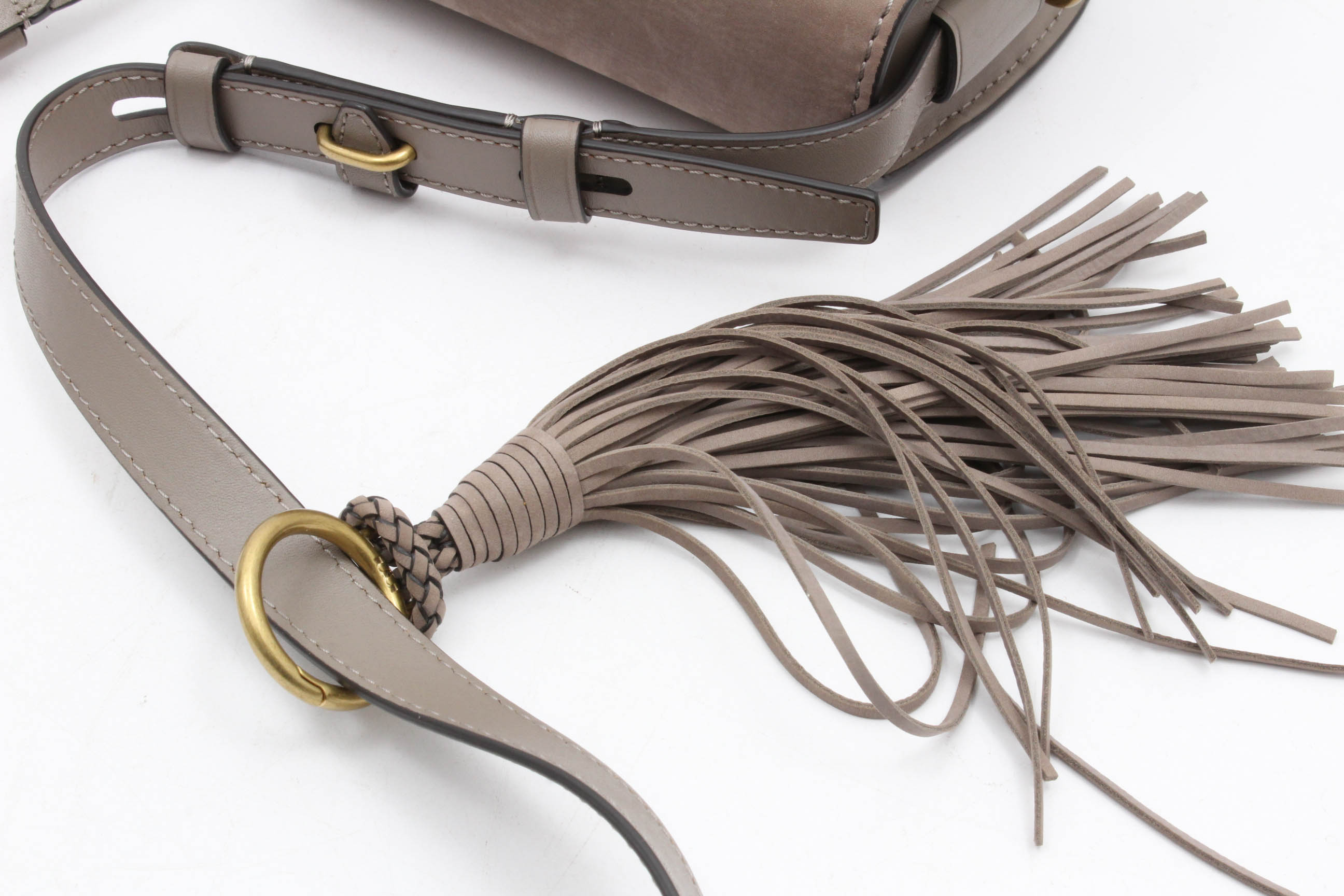 Tory Burch Embellished Suede Saddle Crossbody