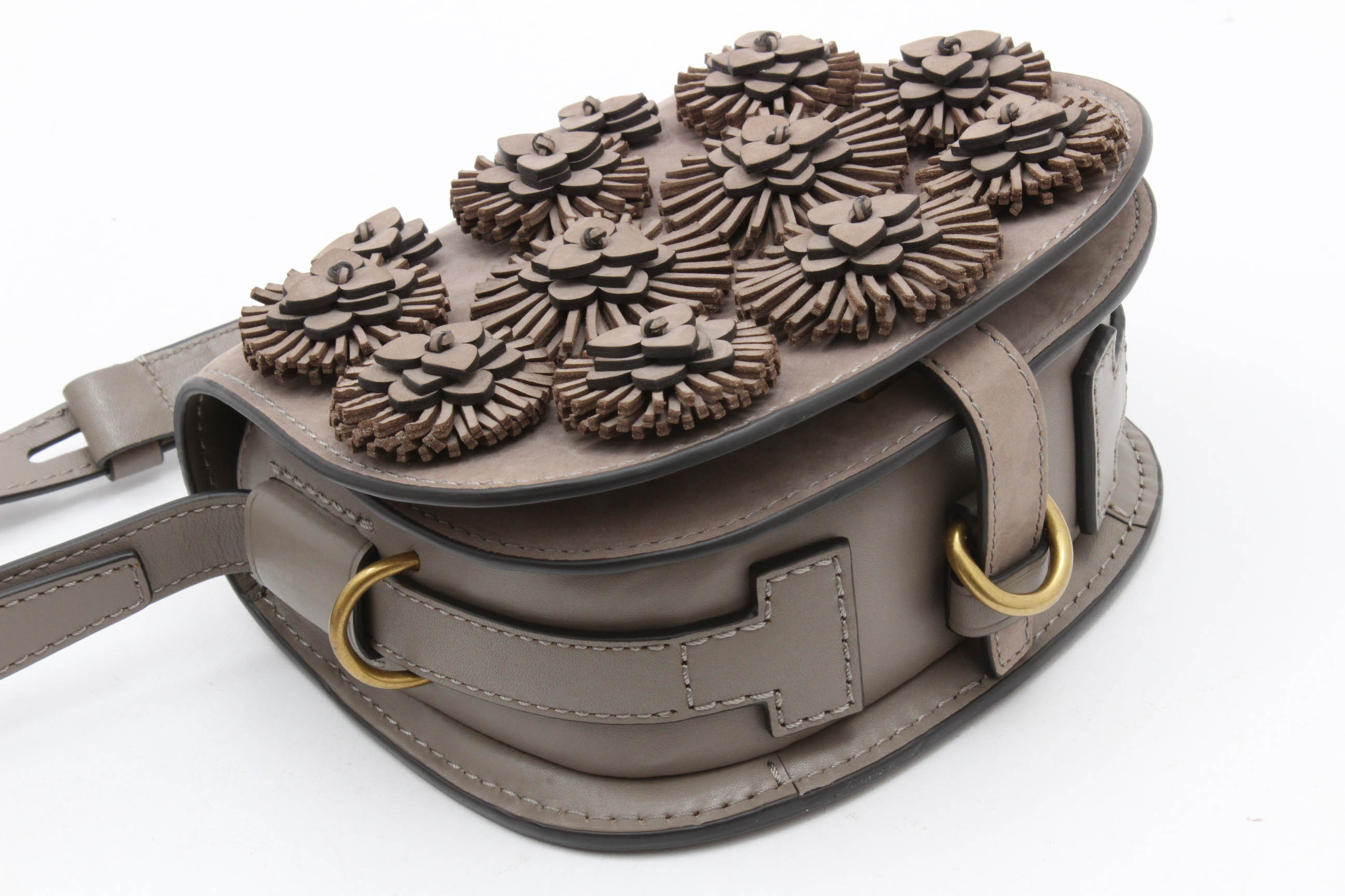 Tory Burch Embellished Suede Saddle Crossbody