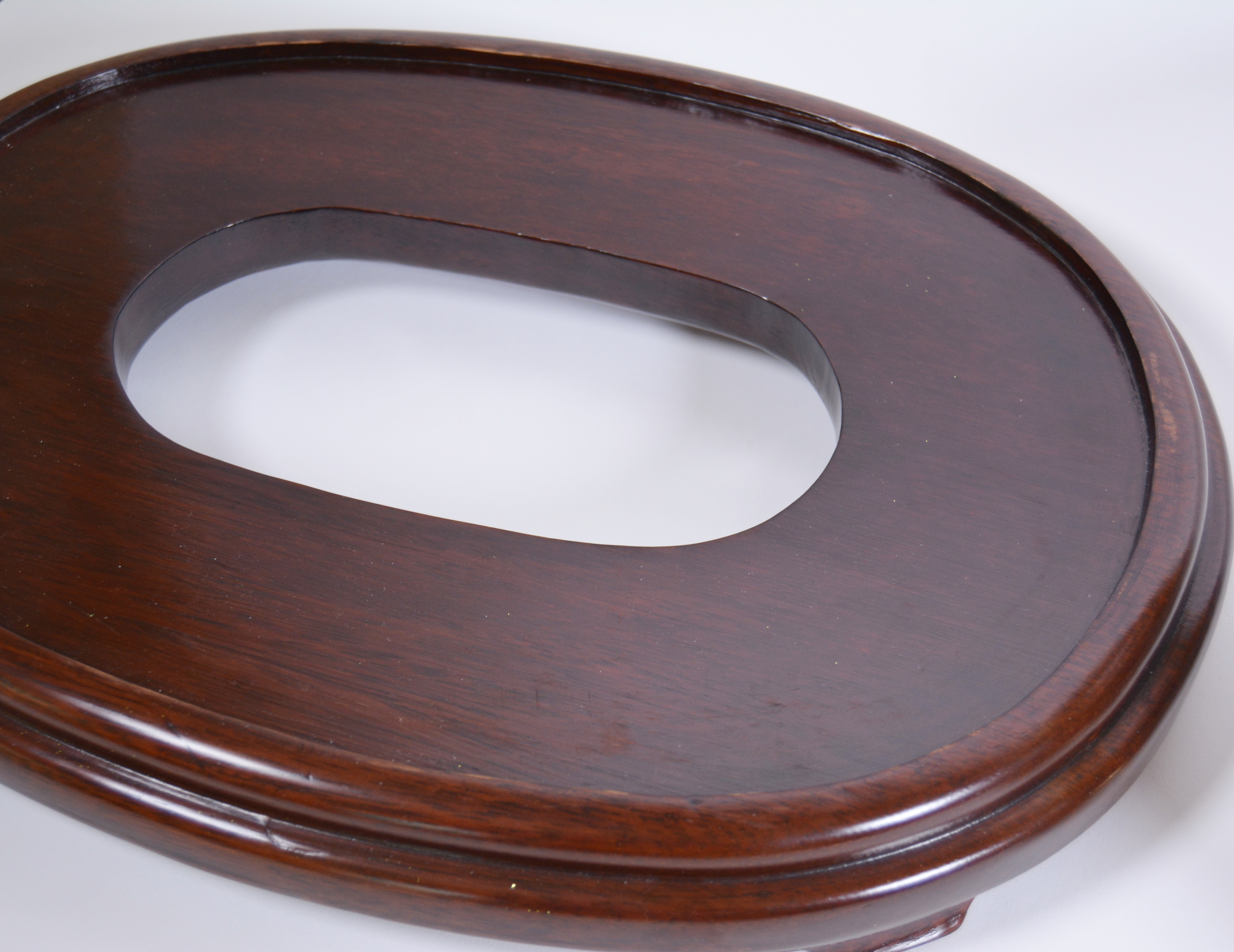 Chinese "Rose Canton" Style Porcelain Footbath on Wood Stand