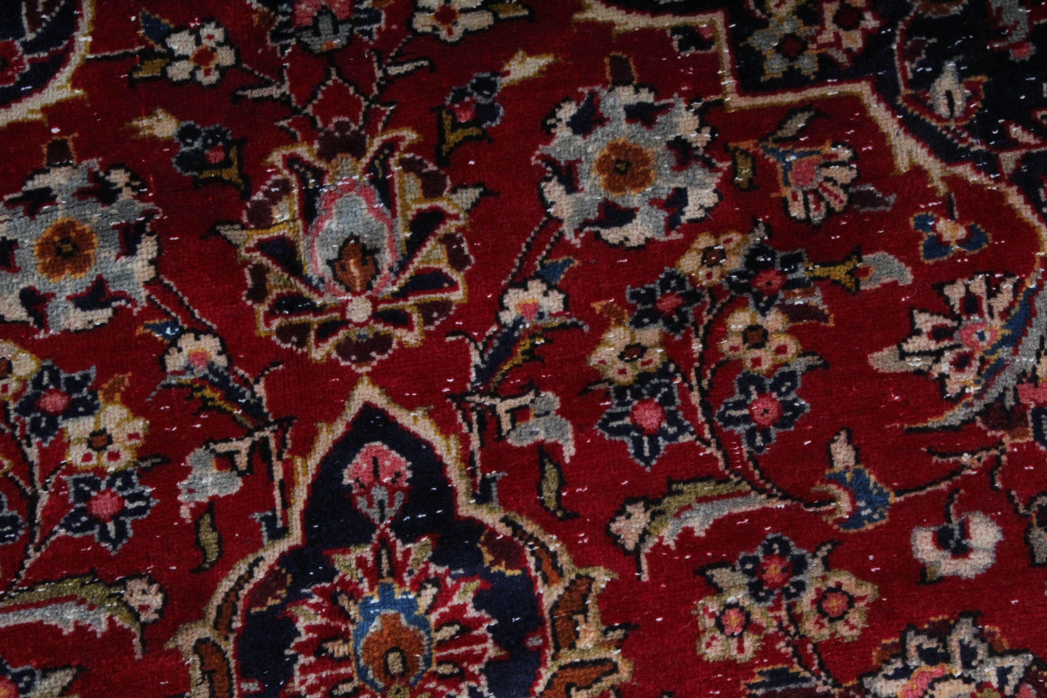Vintage Hand-Knotted Persian Kashan Rug