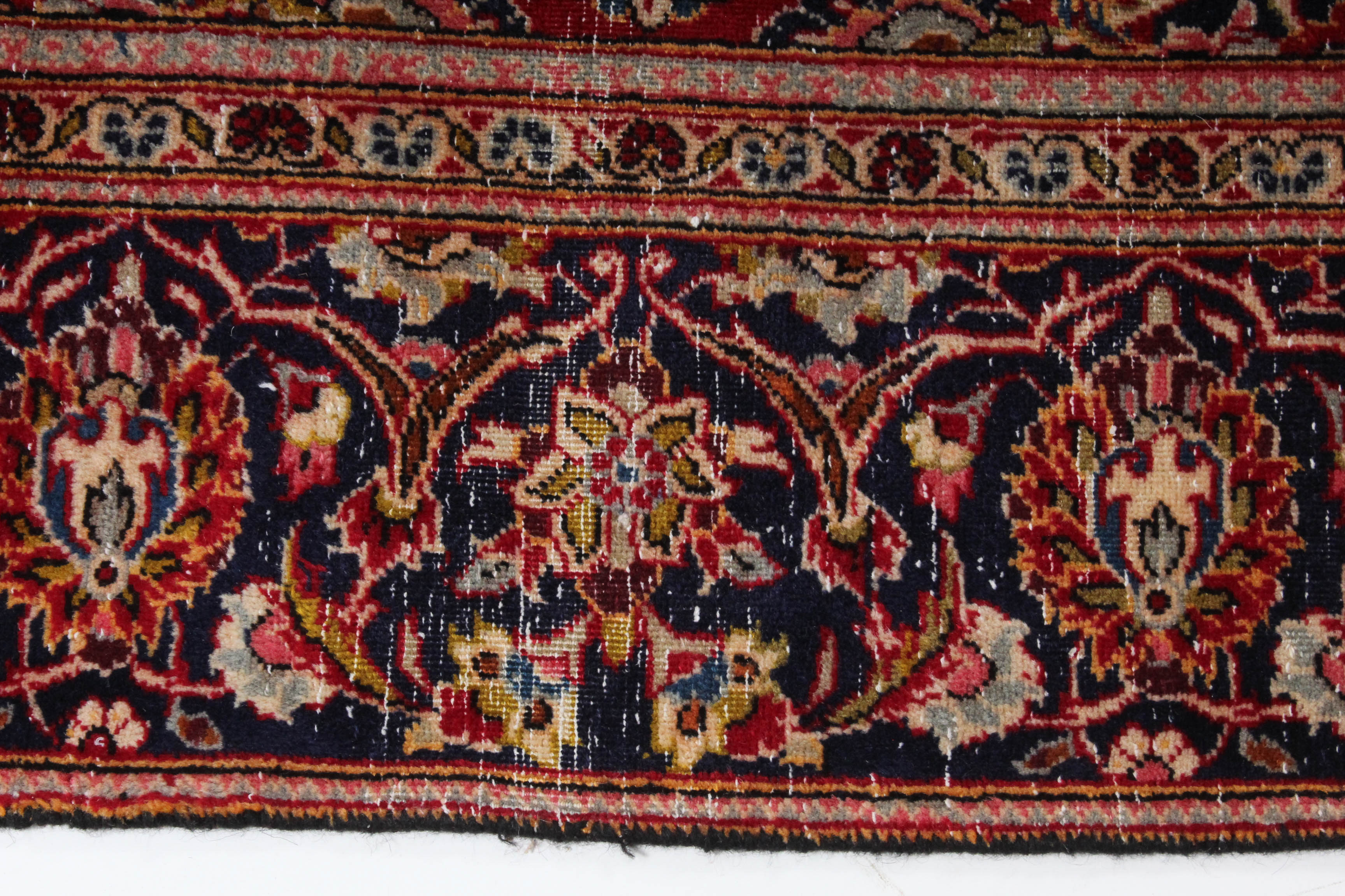 Vintage Hand-Knotted Persian Kashan Rug