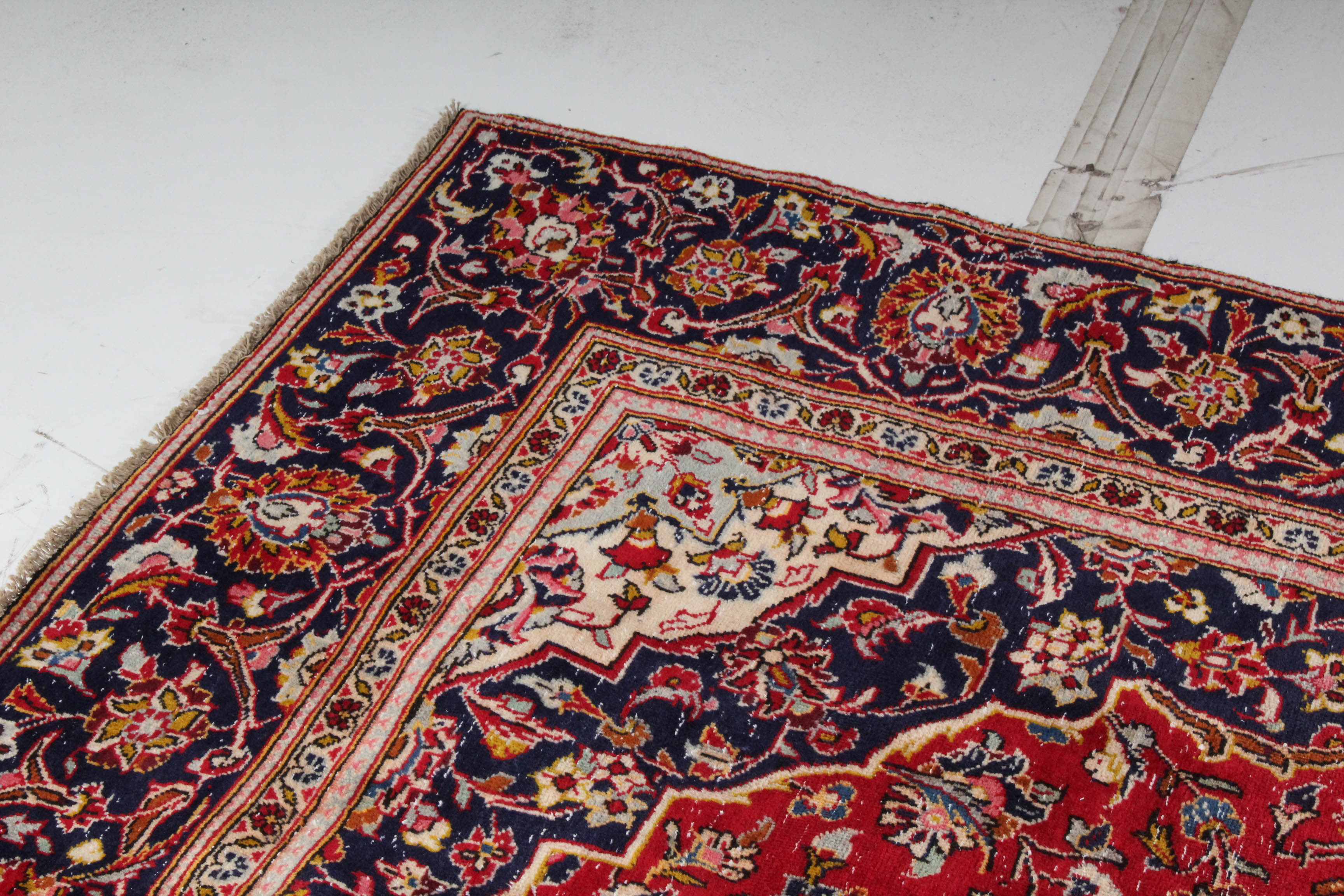 Vintage Hand-Knotted Persian Kashan Rug