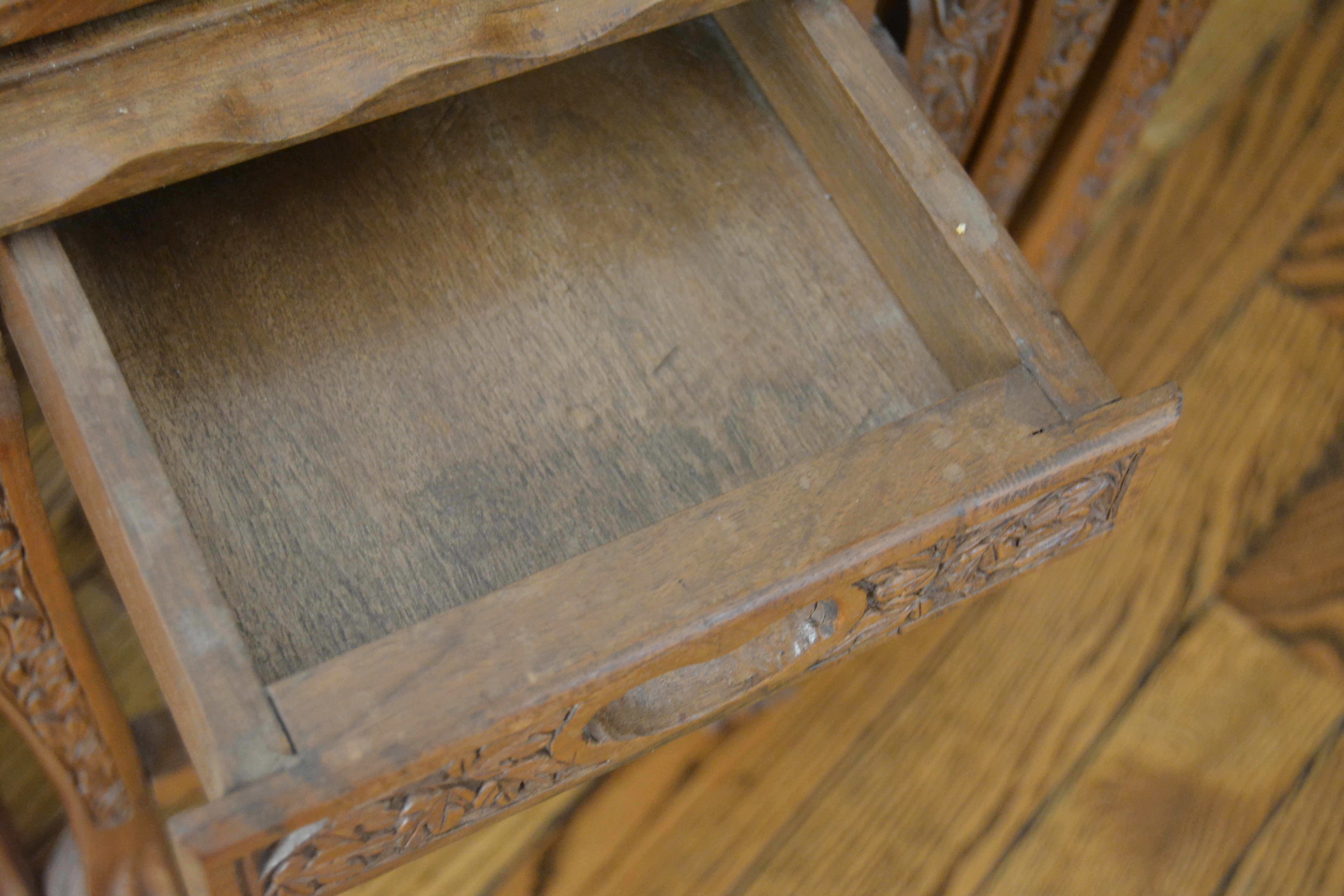 Vintage Asian Inspired Carved Nesting Tables