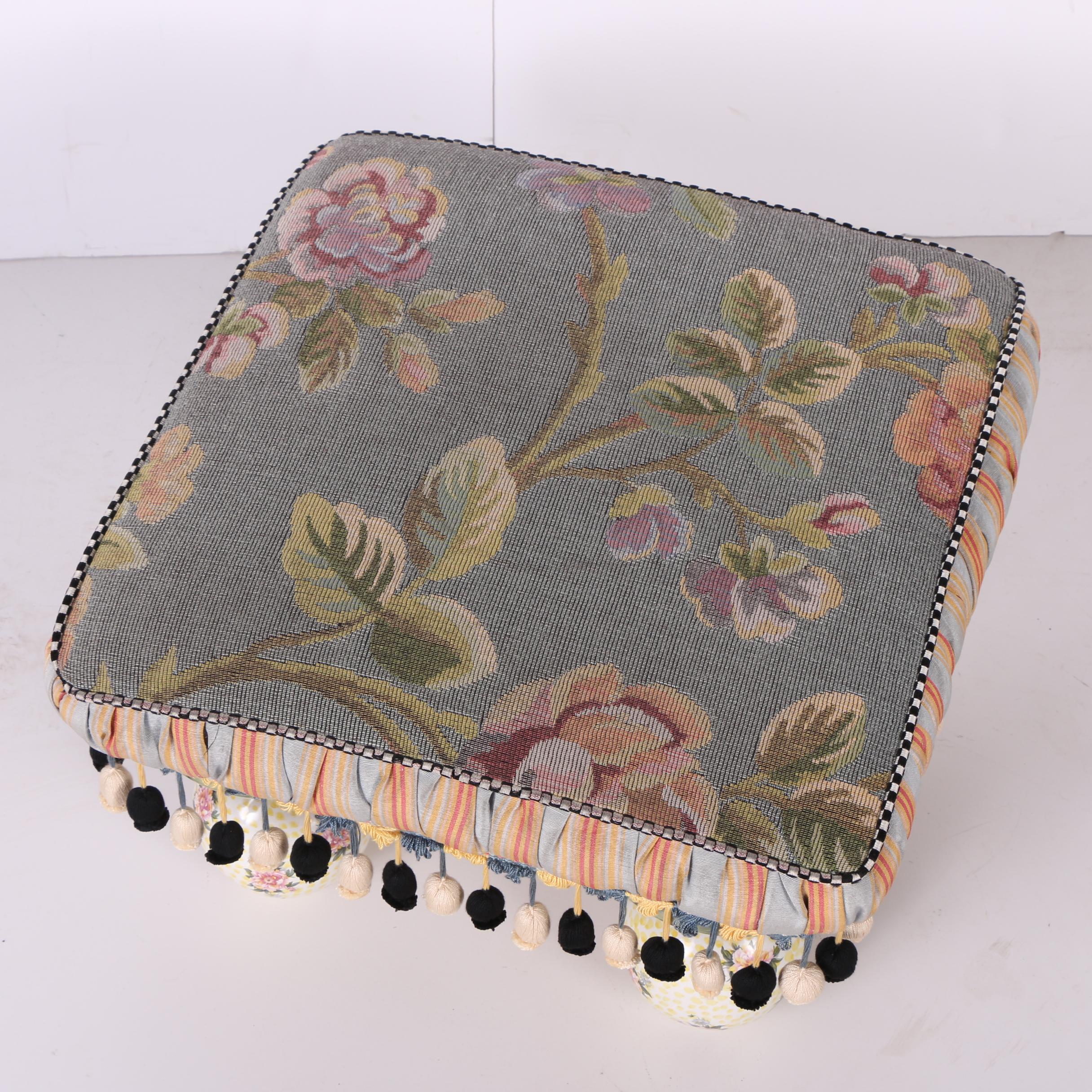 Rose Themed Footstool by MacKenzie-Childs