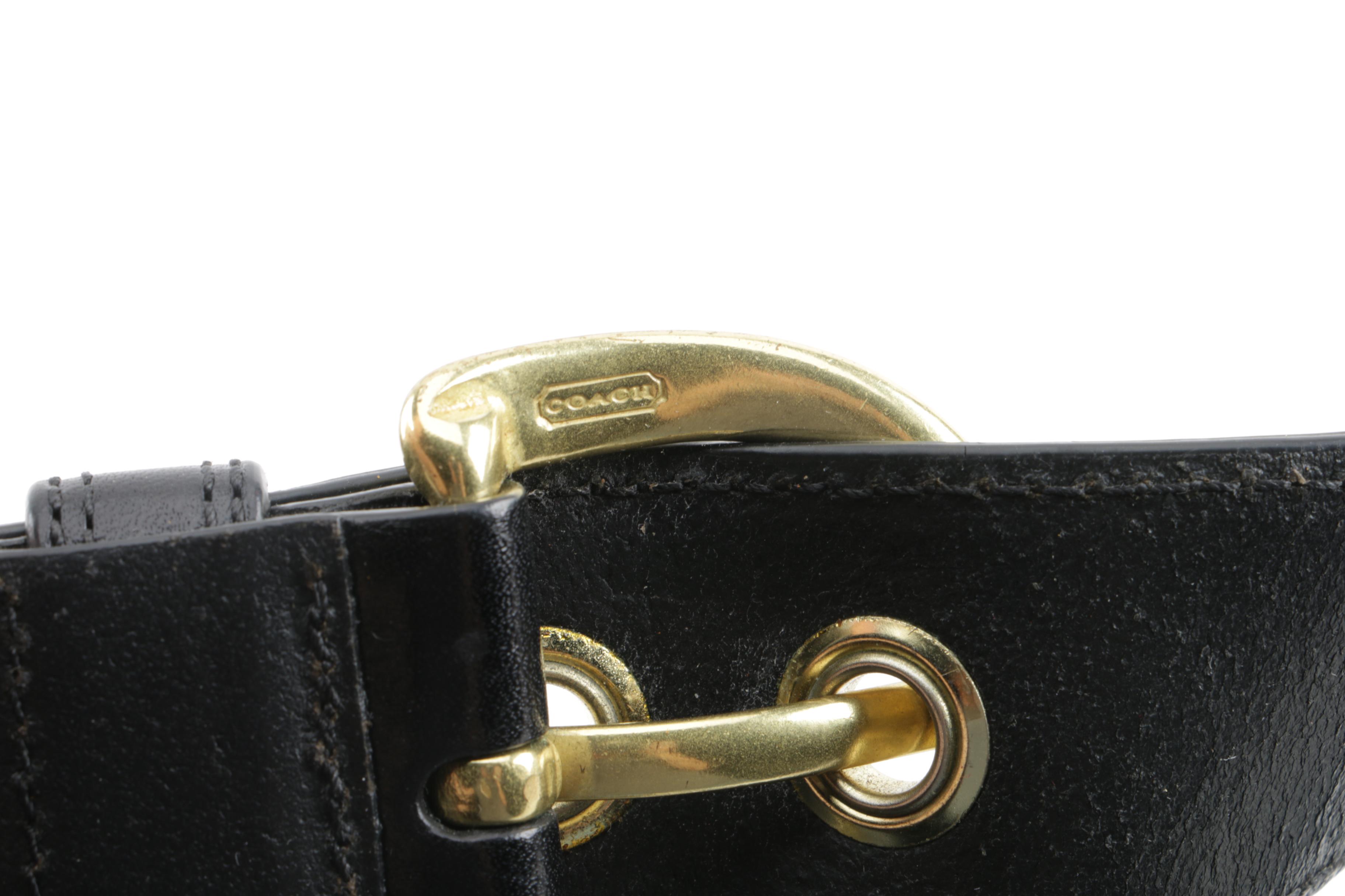 Coach Soho Black Leather Front Flap Handbag