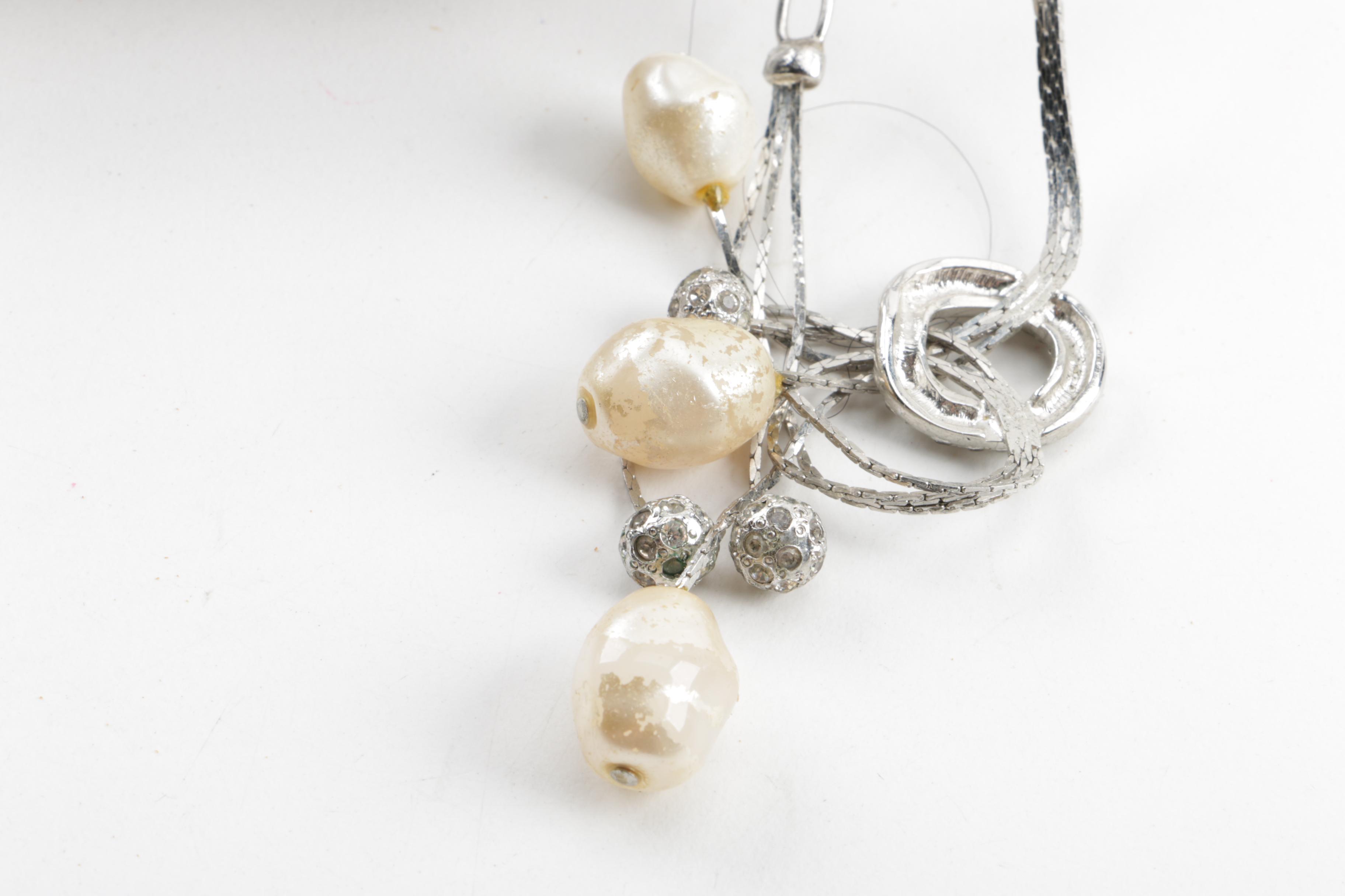 Vintage René Caovilla High-Heeled Sandals with Faux Pearl and Rhinestone Accents