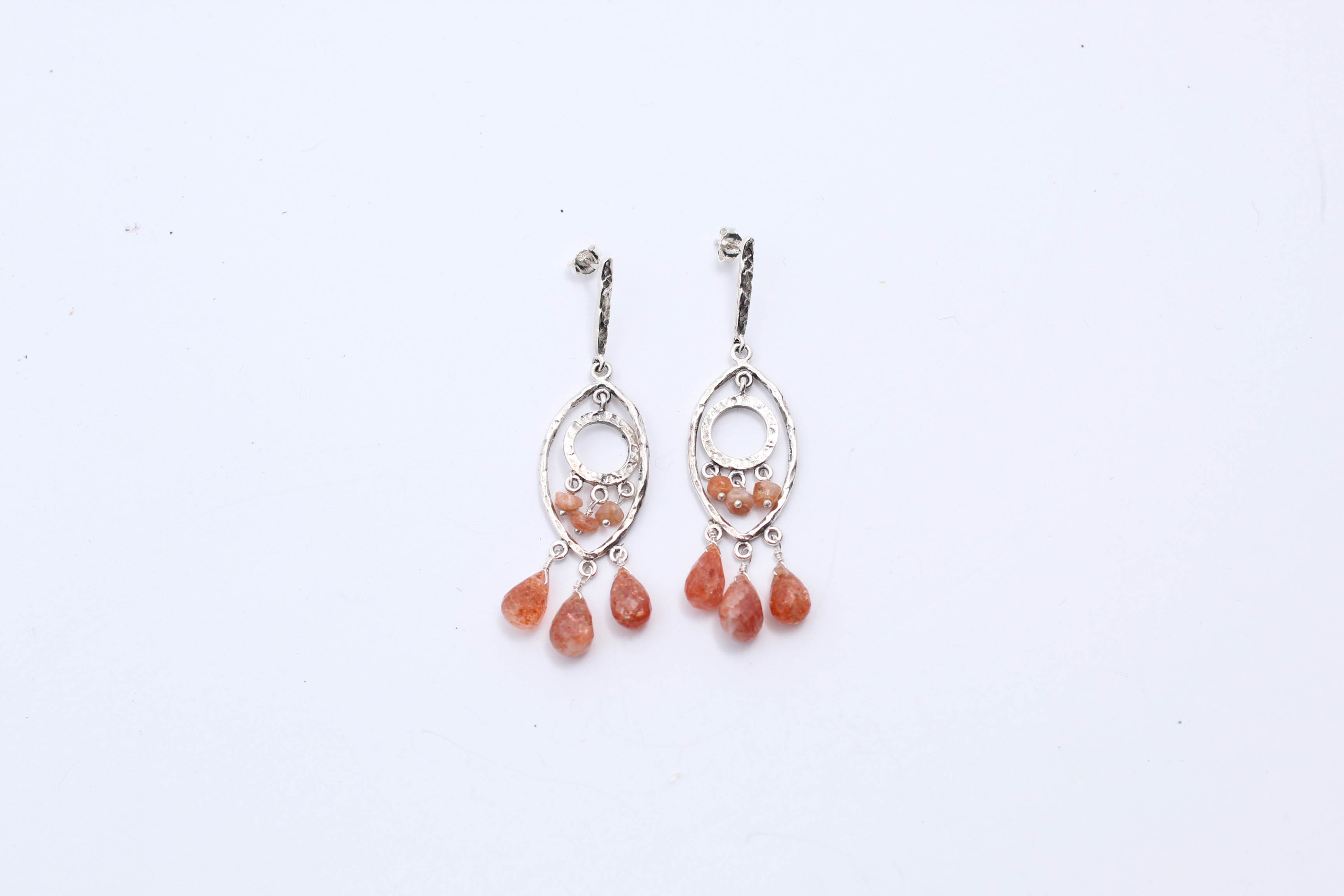 Sterling Silver Quartz Chandelier Earrings