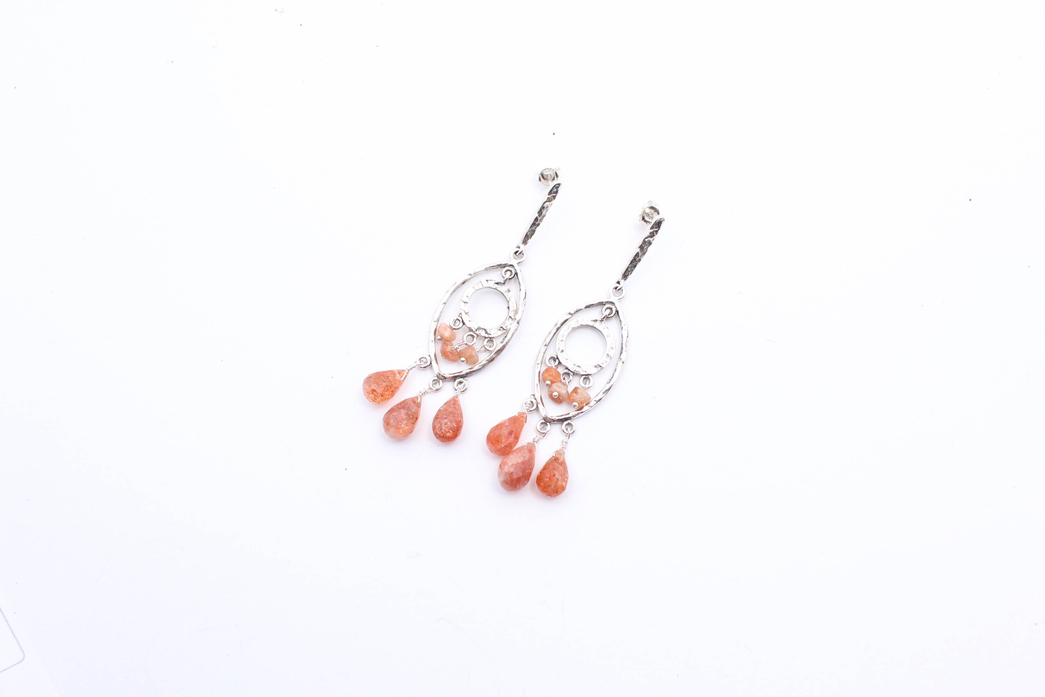 Sterling Silver Quartz Chandelier Earrings