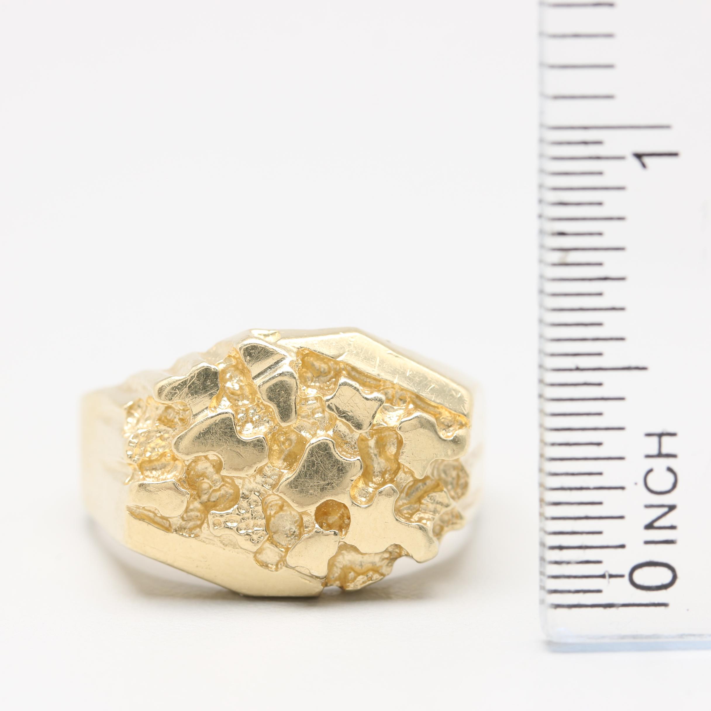 14K Yellow Gold Nugget Ring