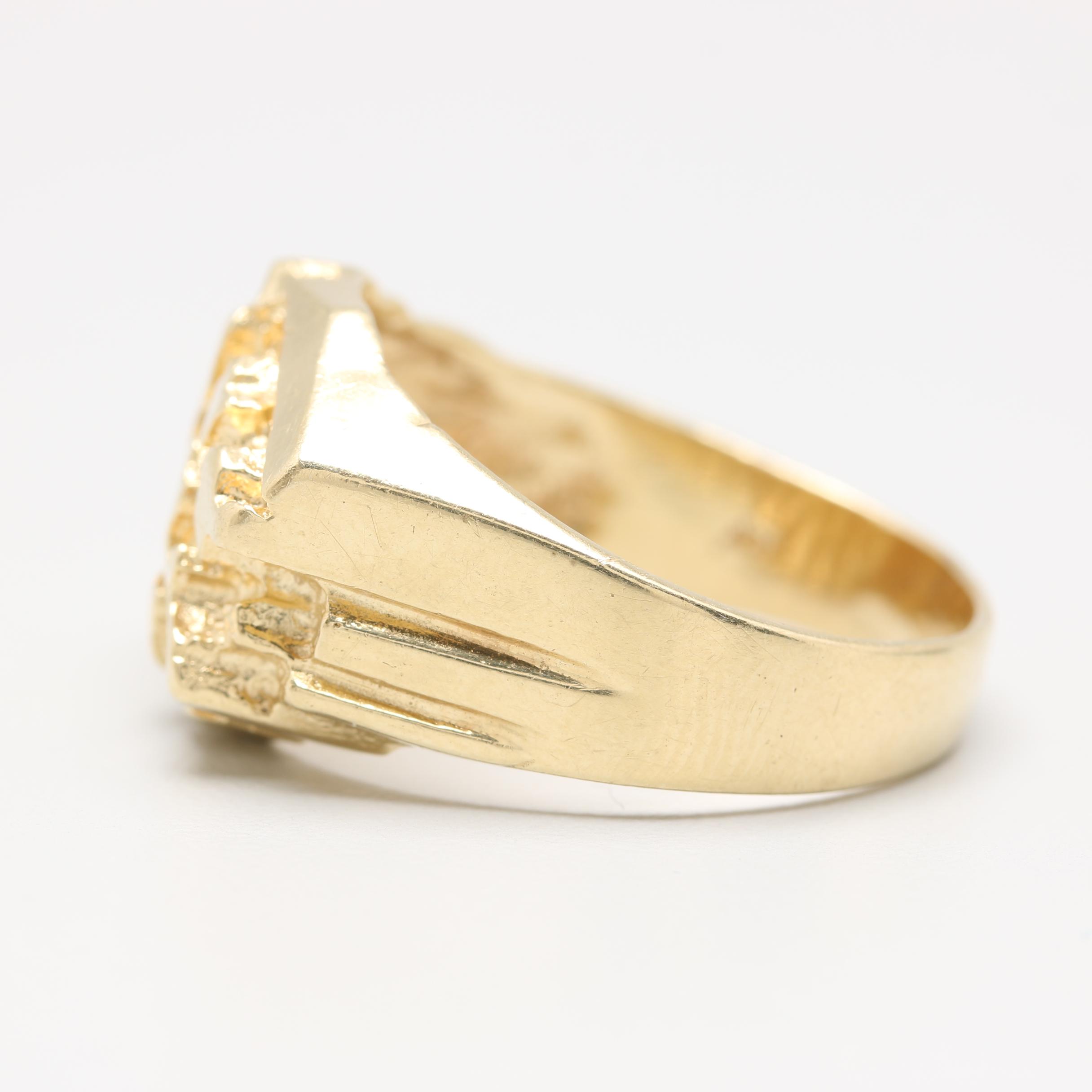 14K Yellow Gold Nugget Ring