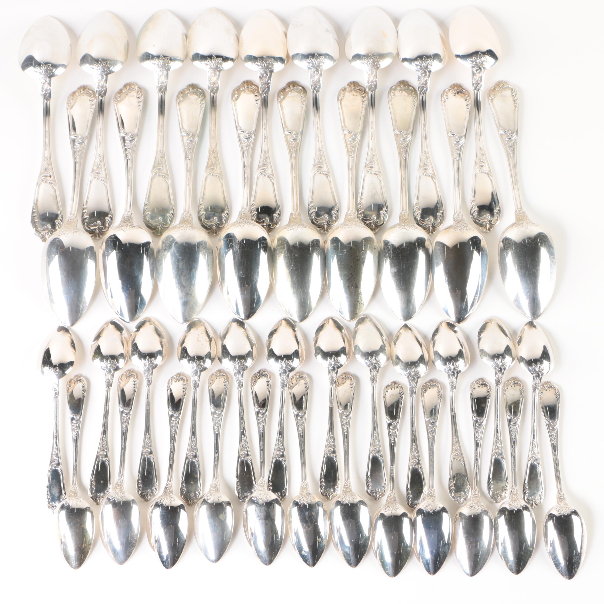 Körner Proll German 800 Silver Flatware Set with Wooden Chest