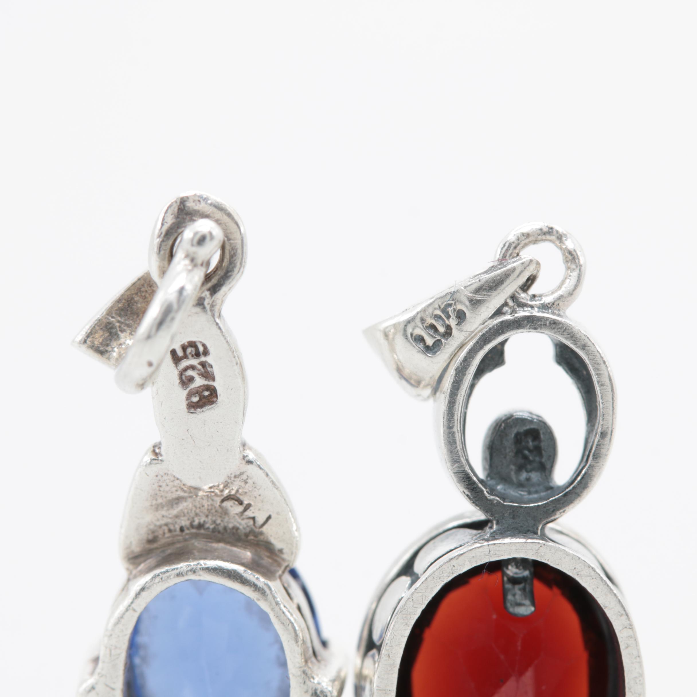 Sterling Silver Sapphire, Garnet, Amethyst and Cubic Zirconia Jewelry