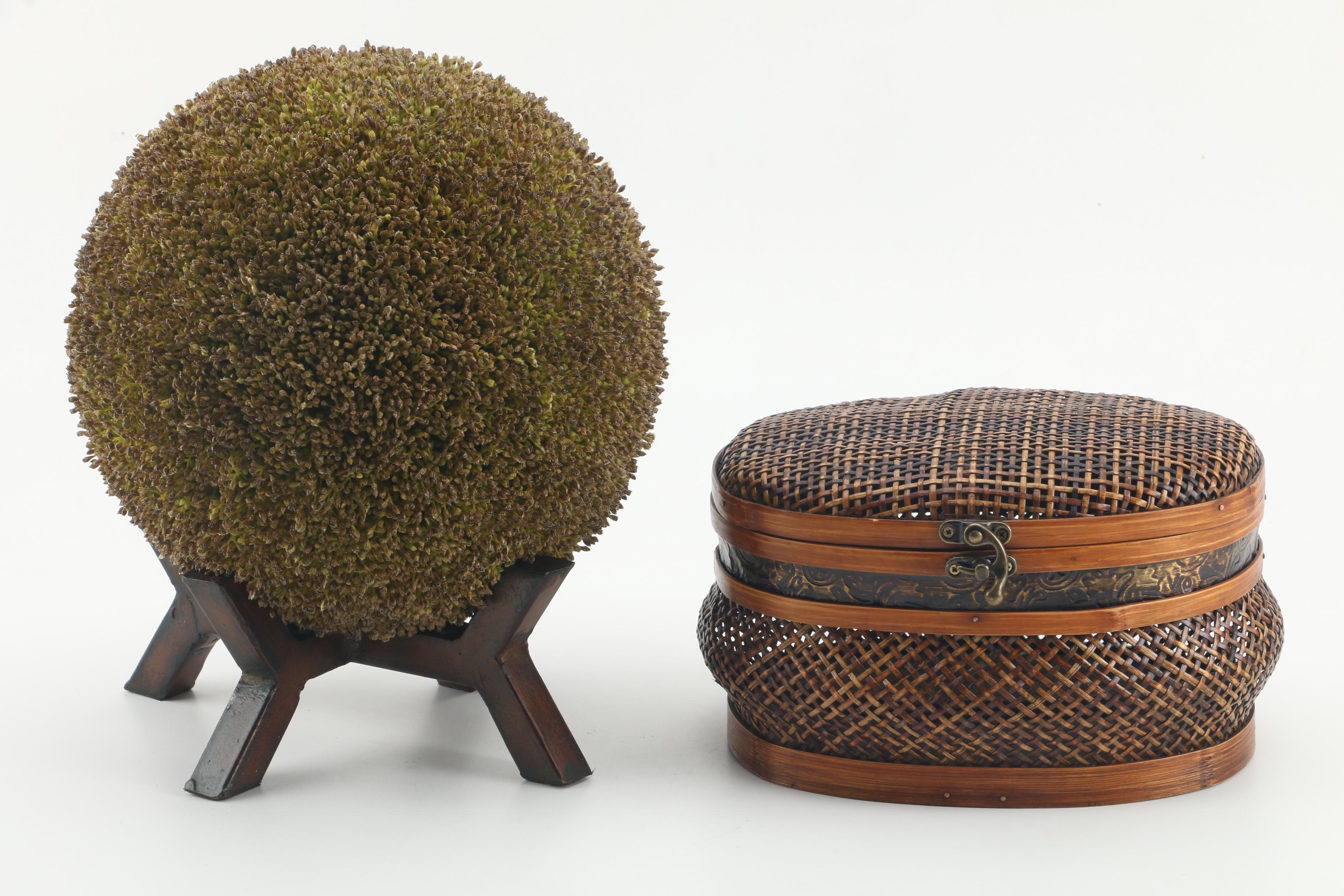 Faux Moss and Floral Arrangements with Eddie Bauer Candleholders