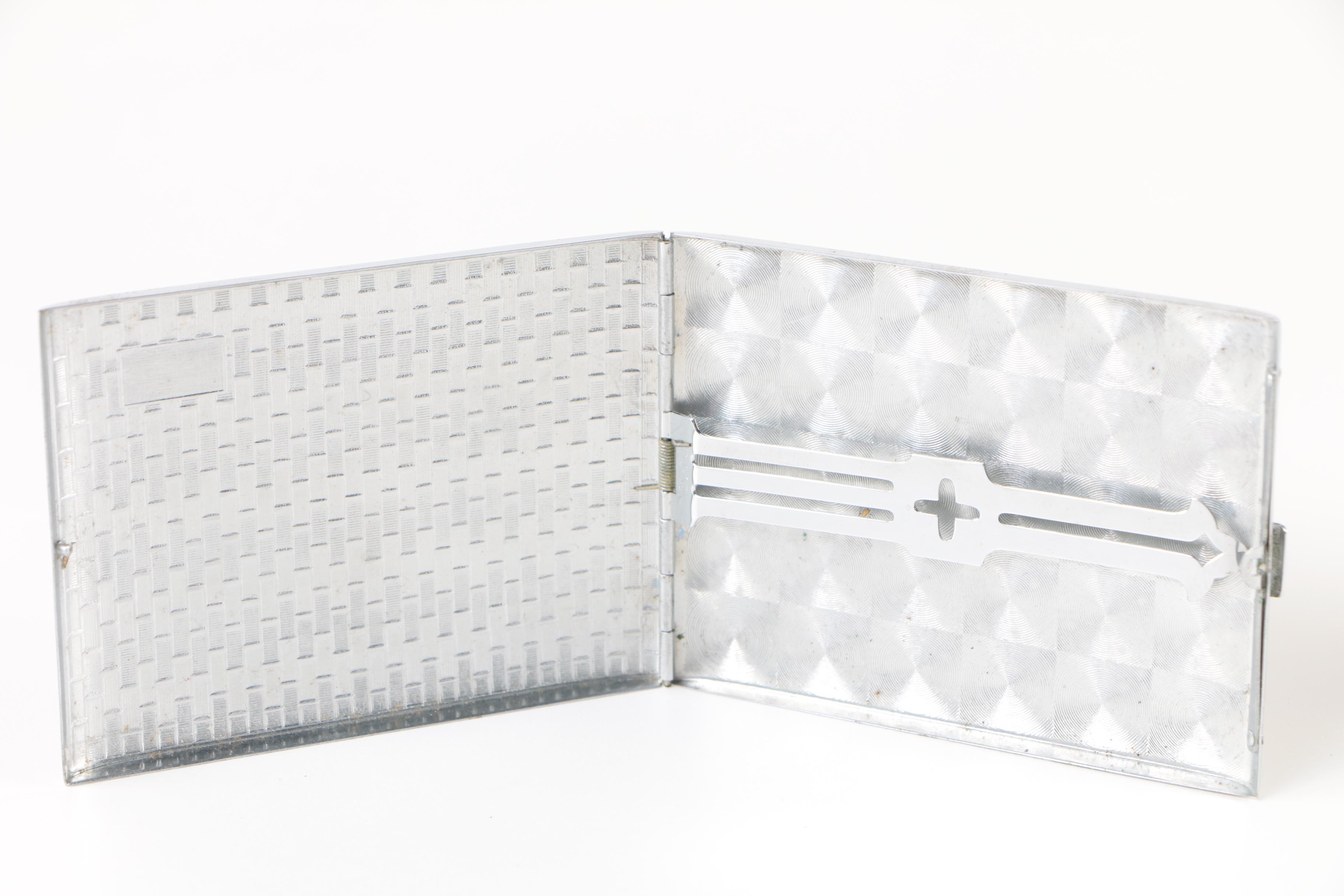 Vintage Evans Textured Metal Cigarette Case and Morlite Flip Top Lighter