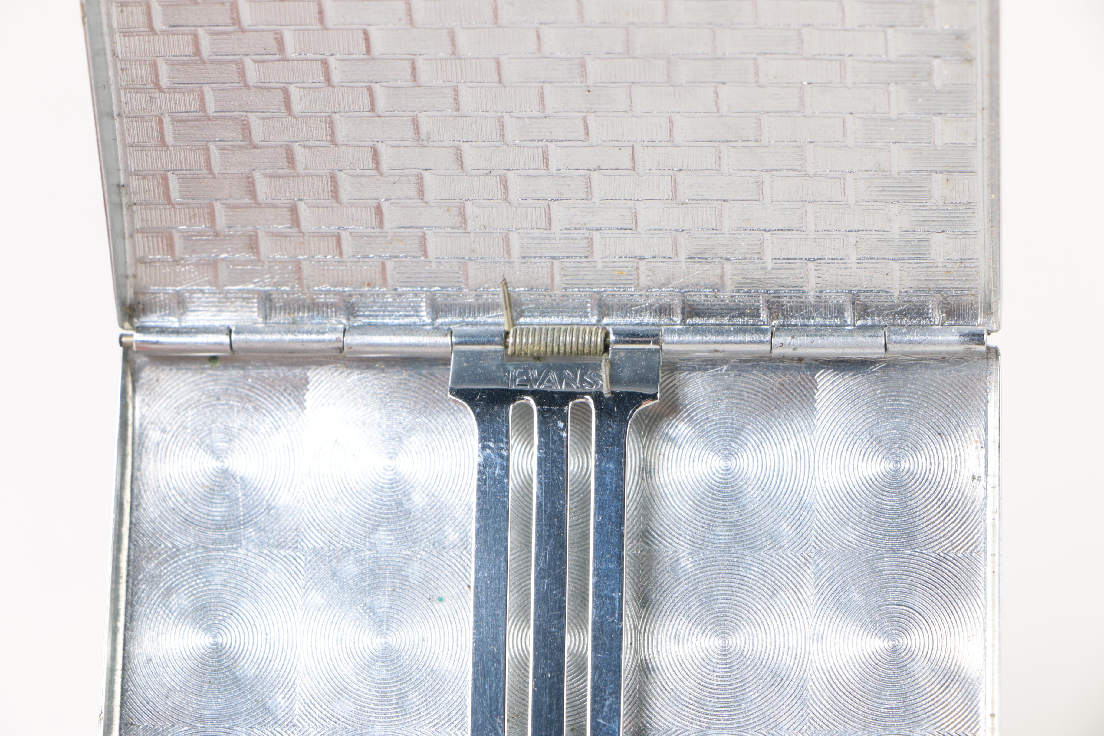 Vintage Evans Textured Metal Cigarette Case and Morlite Flip Top Lighter