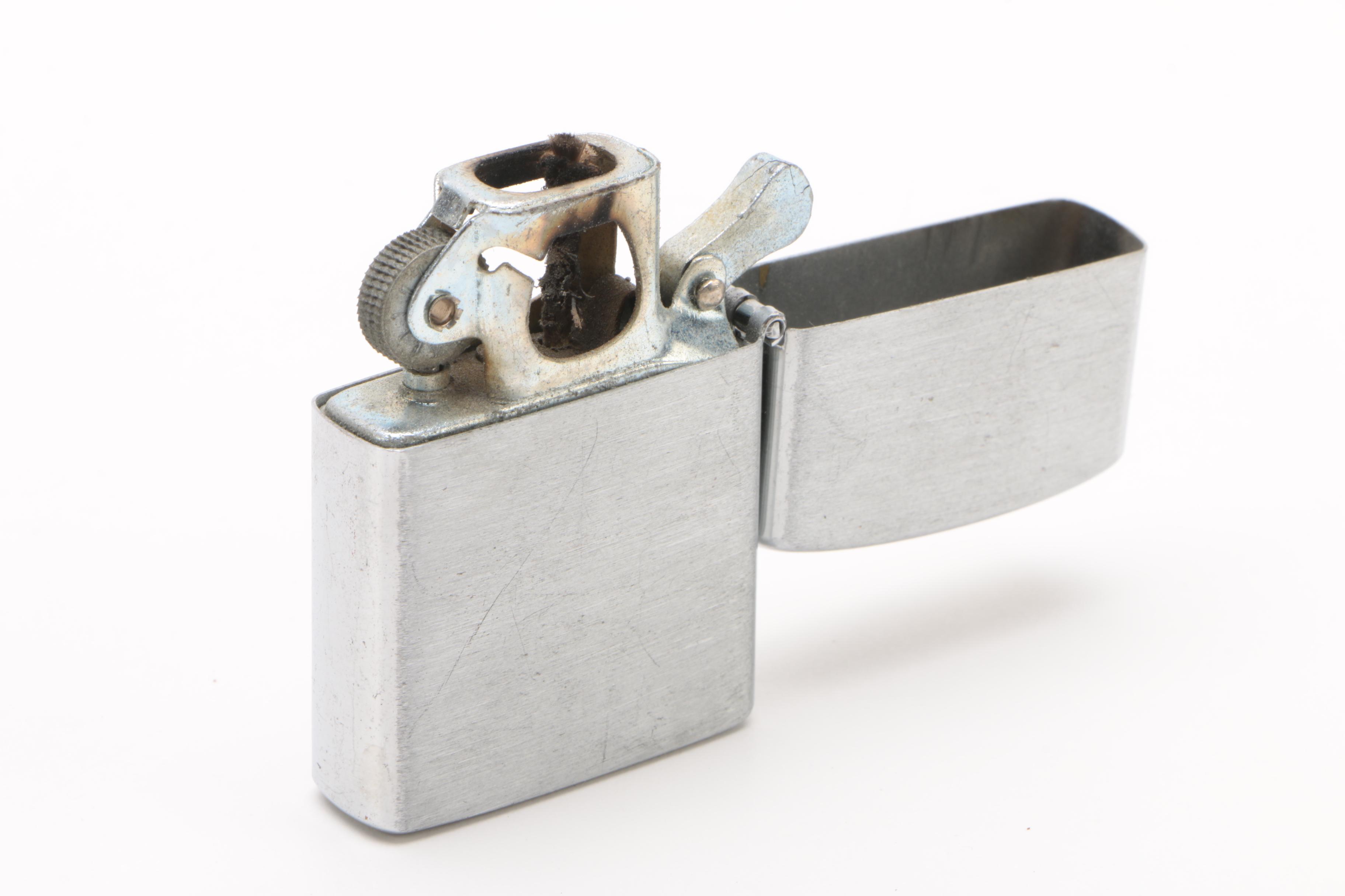 Vintage Evans Textured Metal Cigarette Case and Morlite Flip Top Lighter