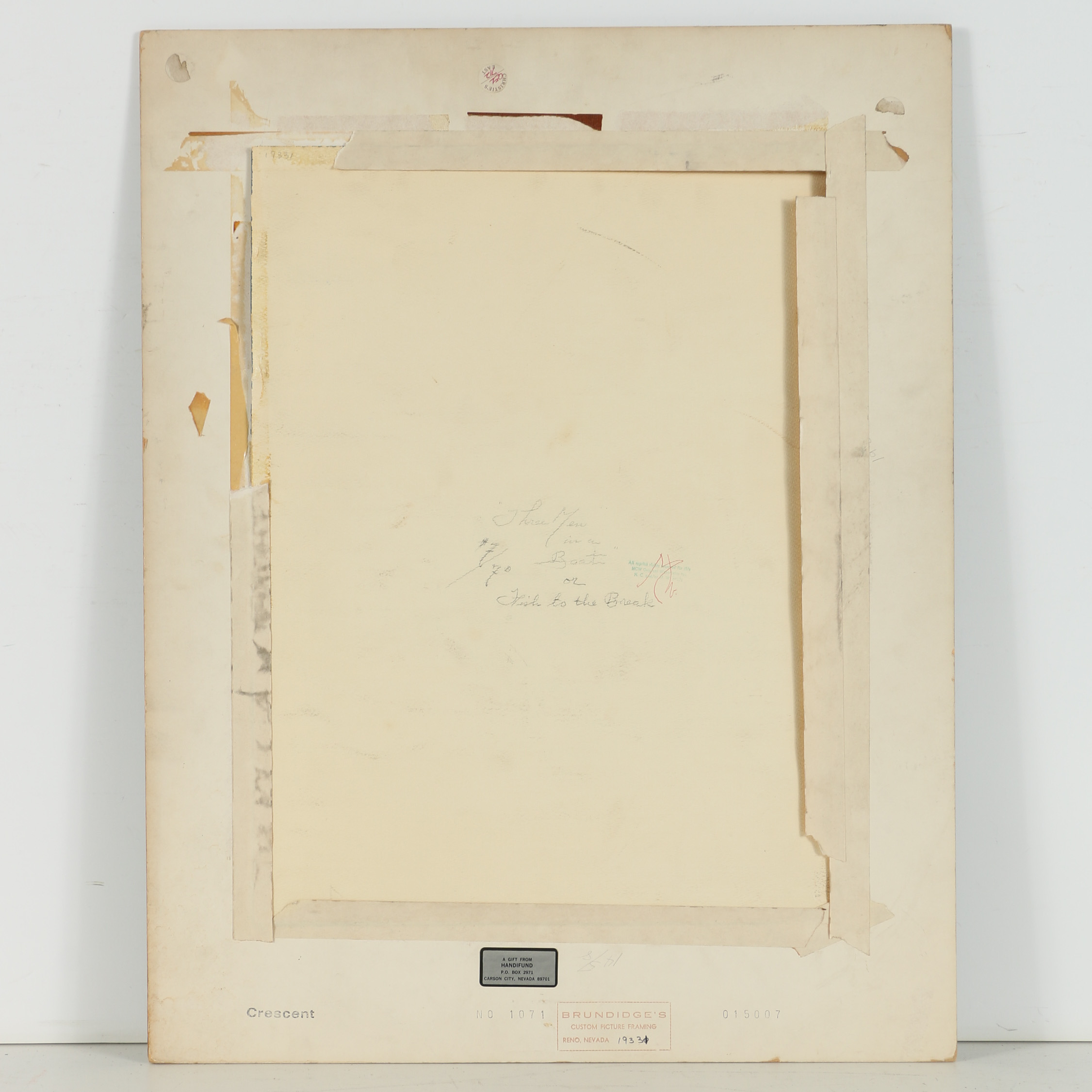 H. C. Wells Watercolor Painting "Three Men in a Boat" or "Fish to the Break"