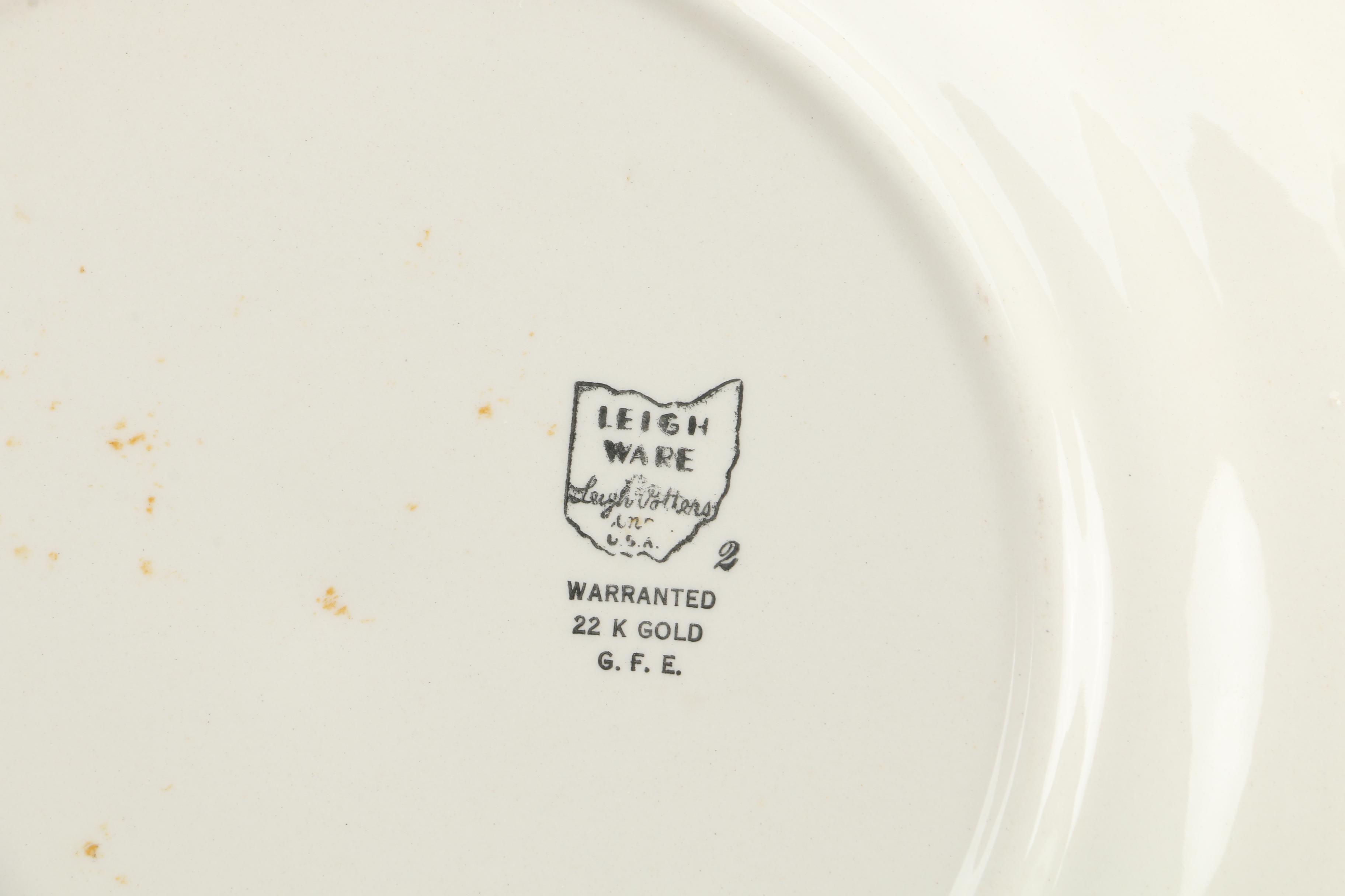 Vintage Leigh Potters "Leigh Ware" Floral-Themed Dinnerware