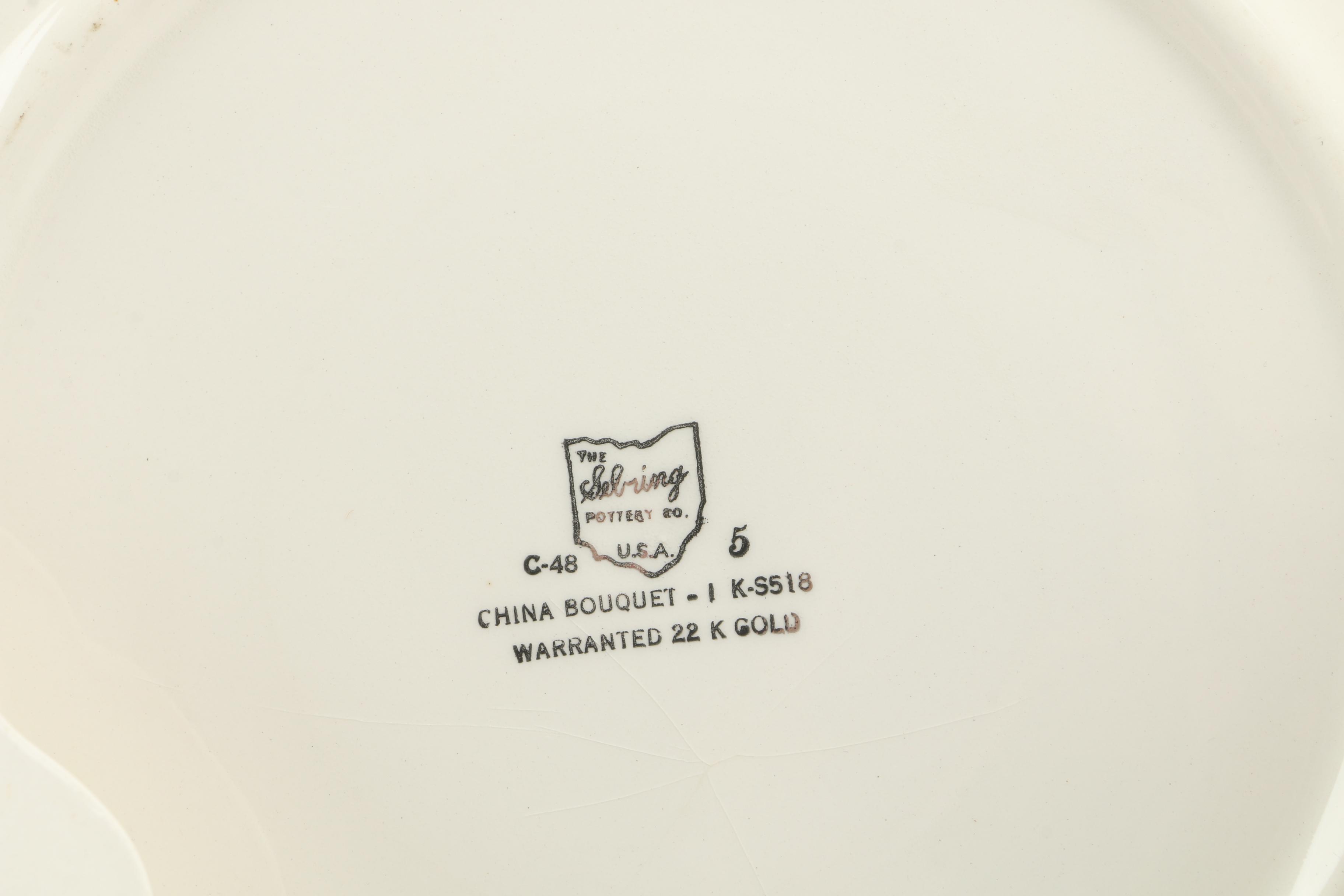 Vintage Leigh Potters "Leigh Ware" Floral-Themed Dinnerware