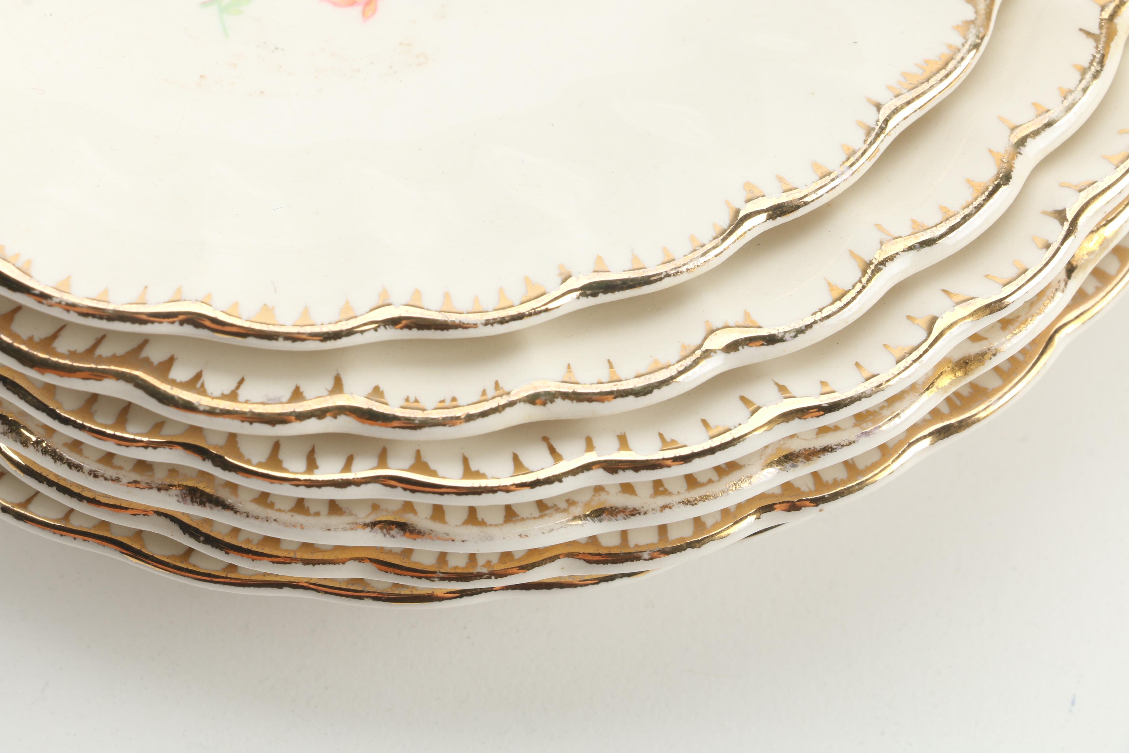 Vintage Leigh Potters "Leigh Ware" Floral-Themed Dinnerware