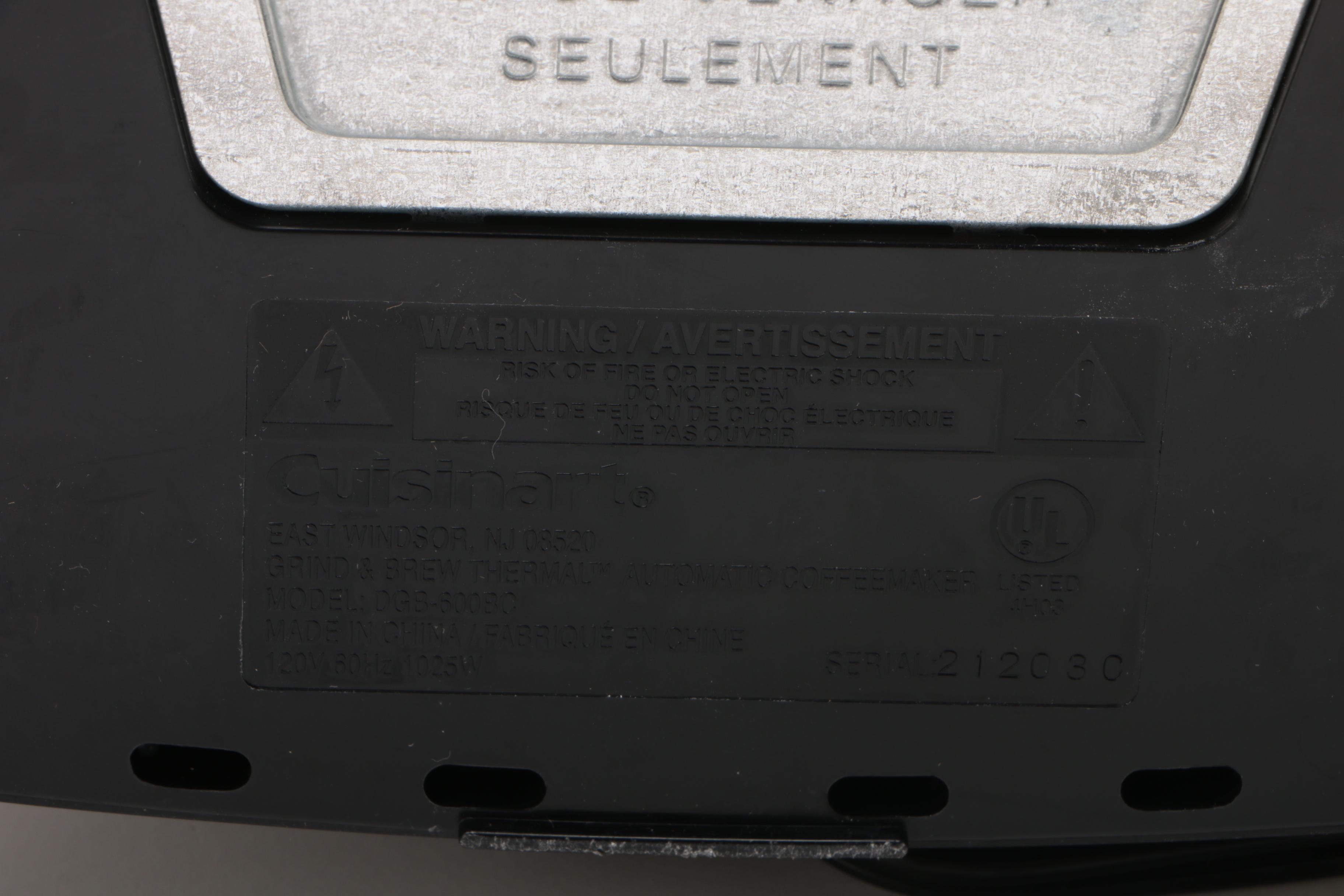 Cuisinart Grind & Brew Thermal Coffee Maker and KitchenAid Blender