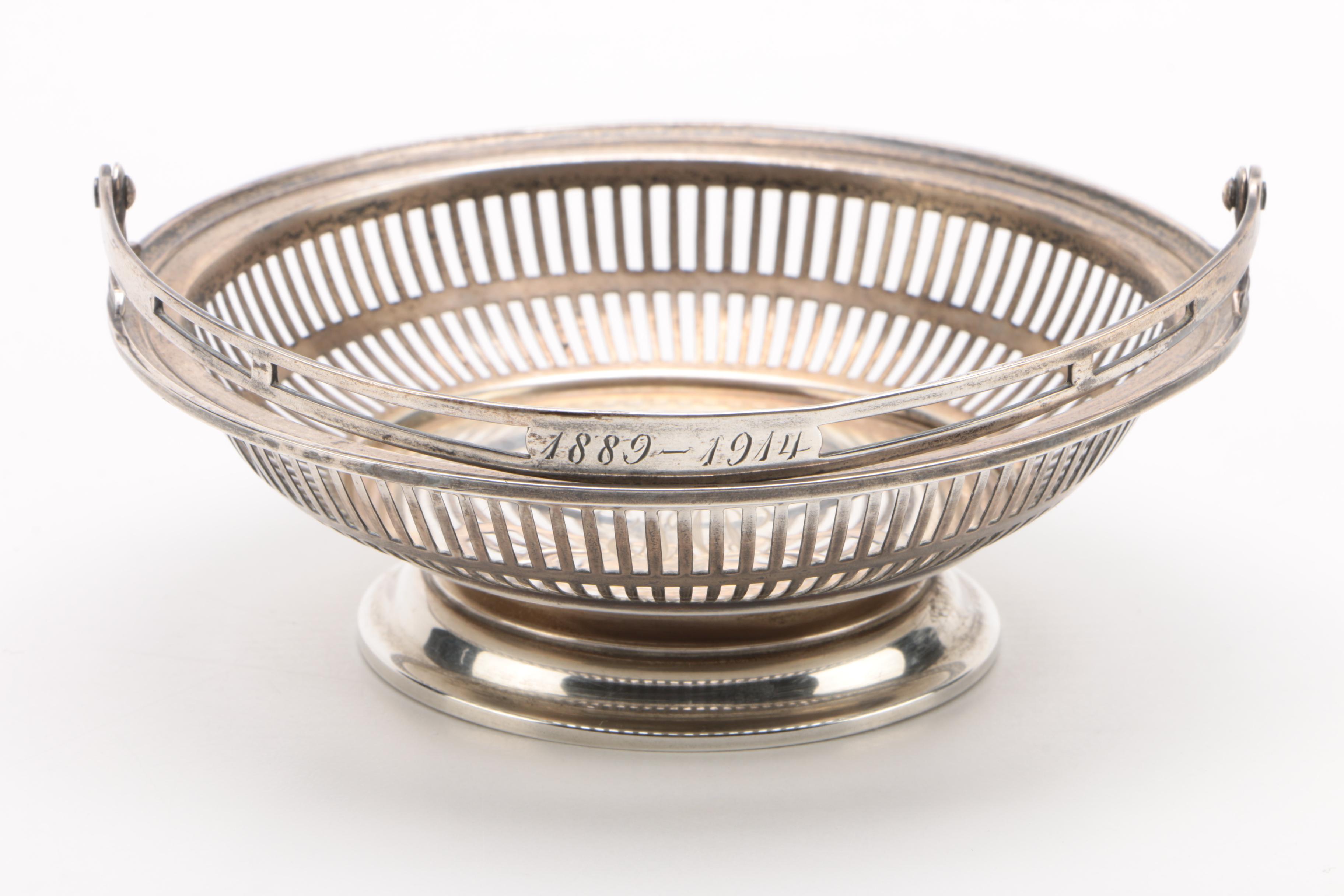 Antique Watson Co. Sterling Sugar Basket with Frank M. Whiting Tea Strainer