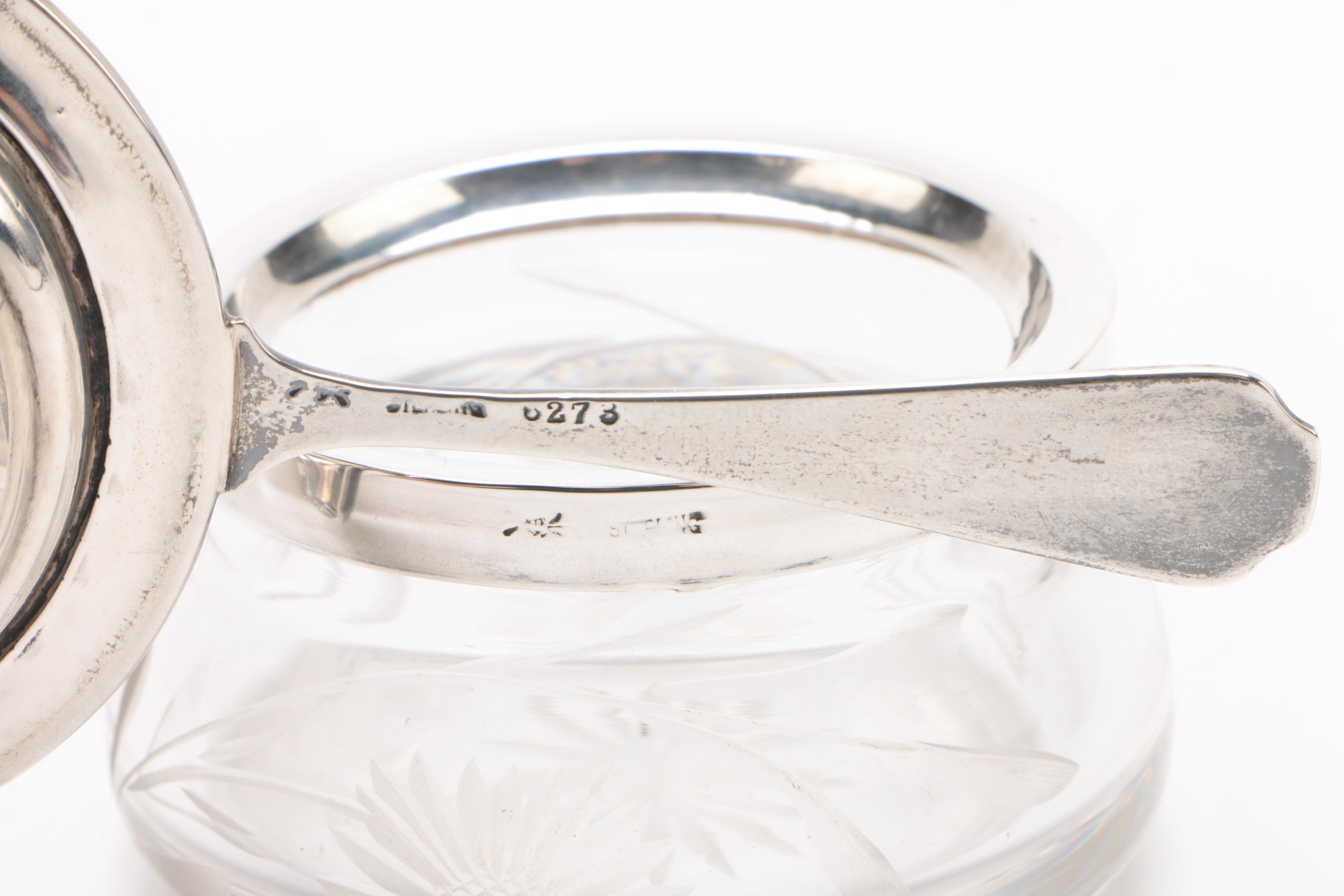 Antique Watson Co. Sterling Sugar Basket with Frank M. Whiting Tea Strainer