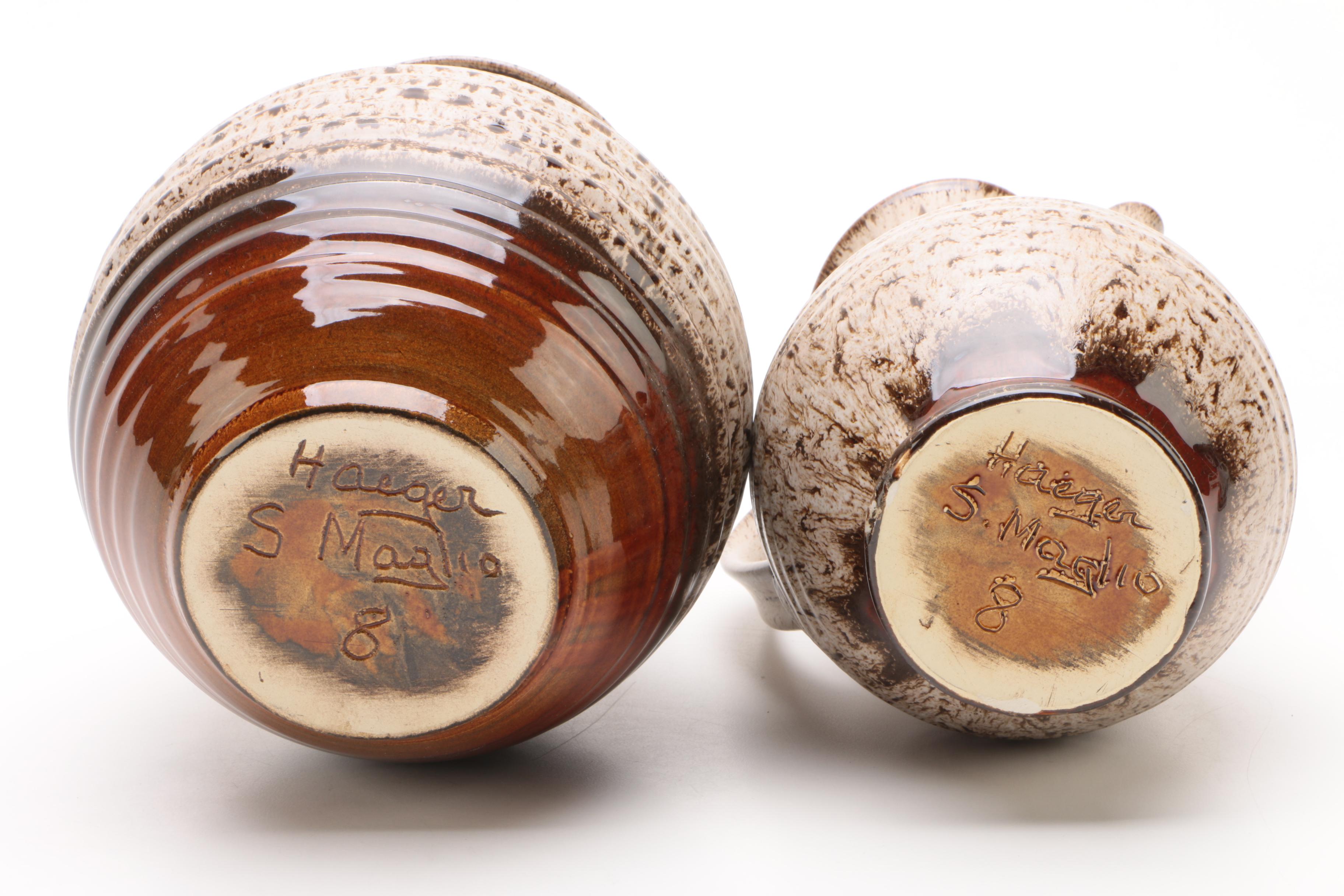 Signed Sebastiano Maglio Haeger Vase and Vessels