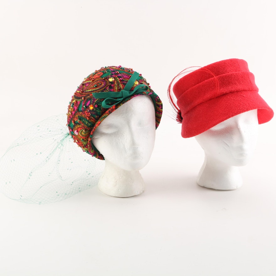 Women's Vintage Cloche Hats Including Marshall Field & Co.