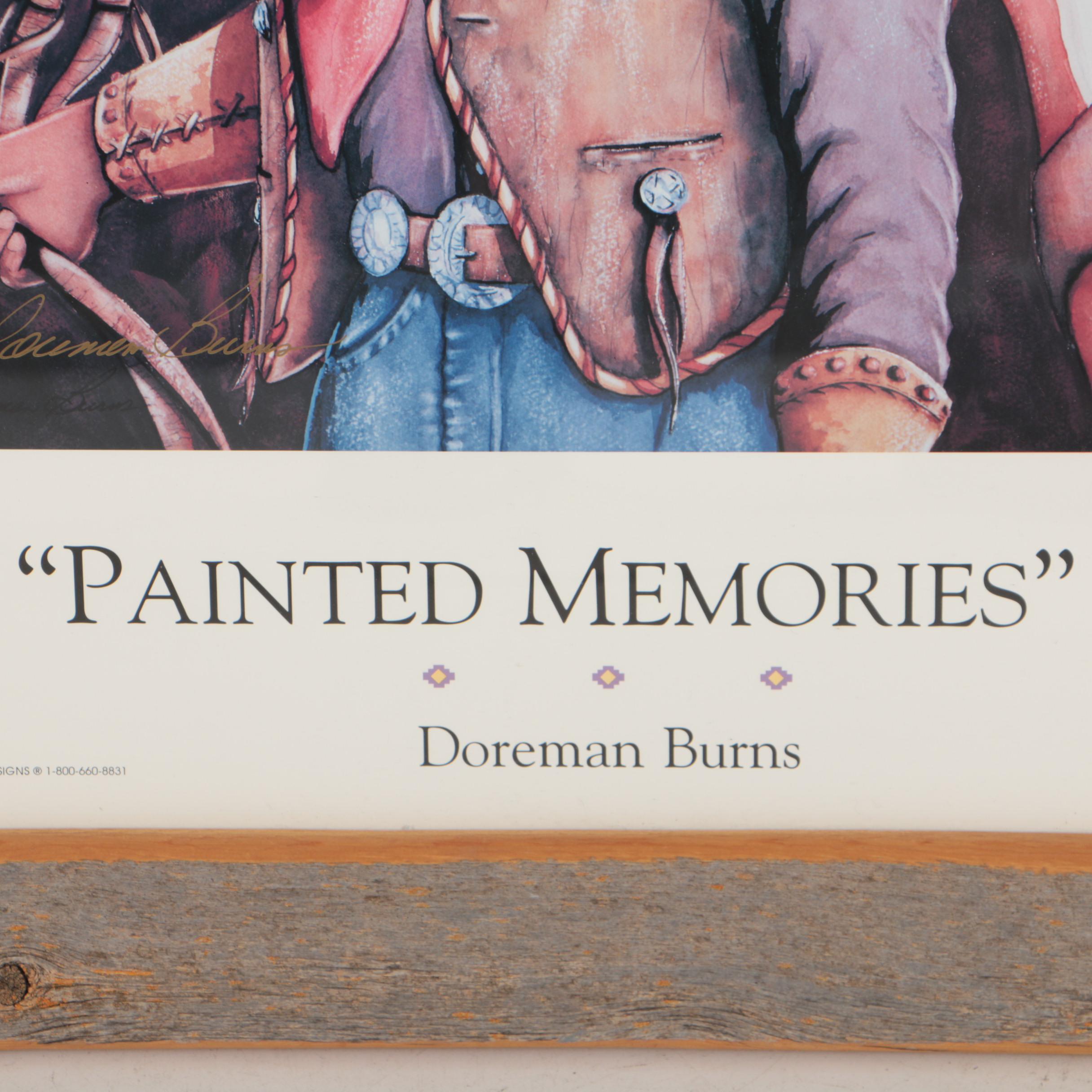 Doreman Burns Signed Offset Lithograph Poster "Painted Memories"