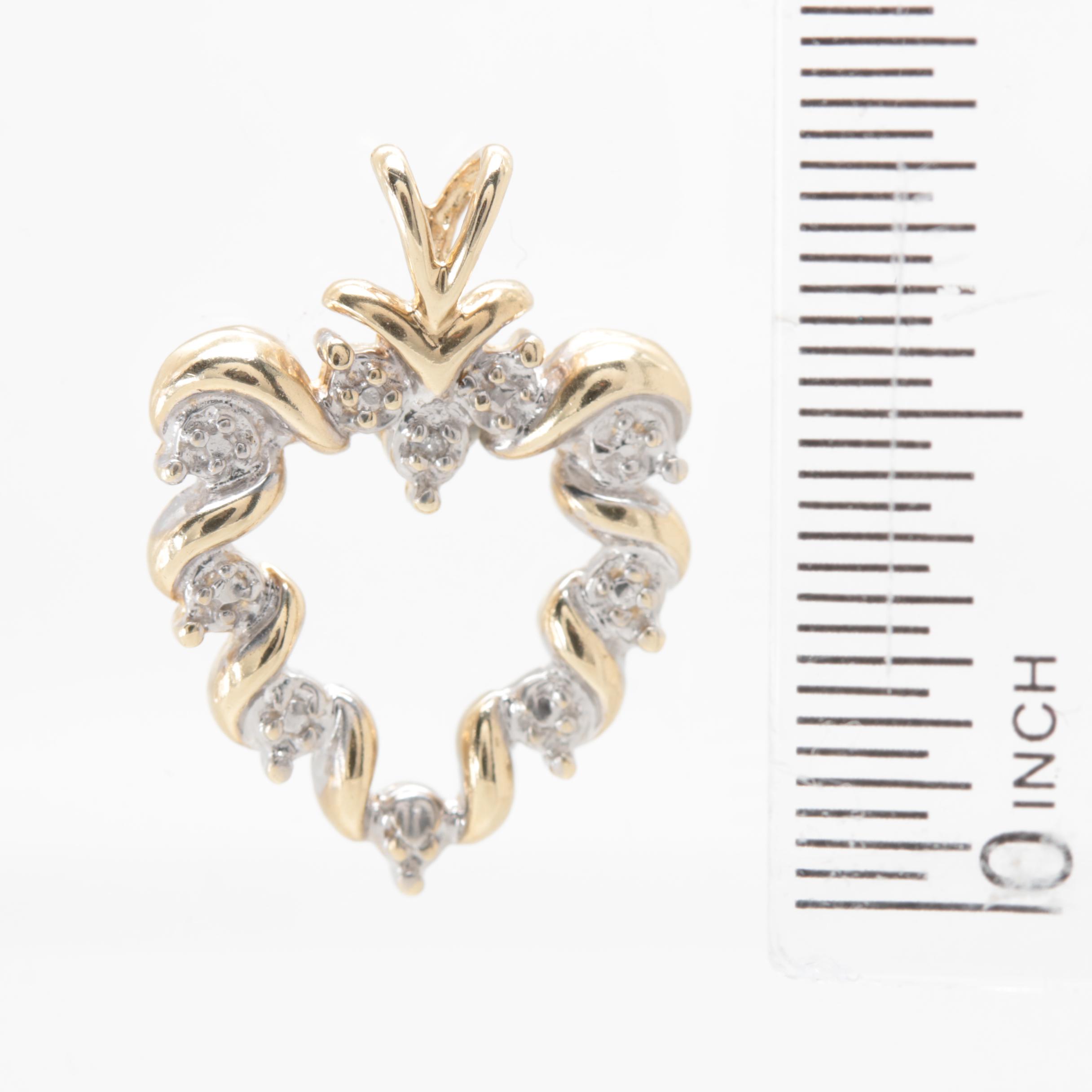 10K Yellow Gold Diamond Pendant